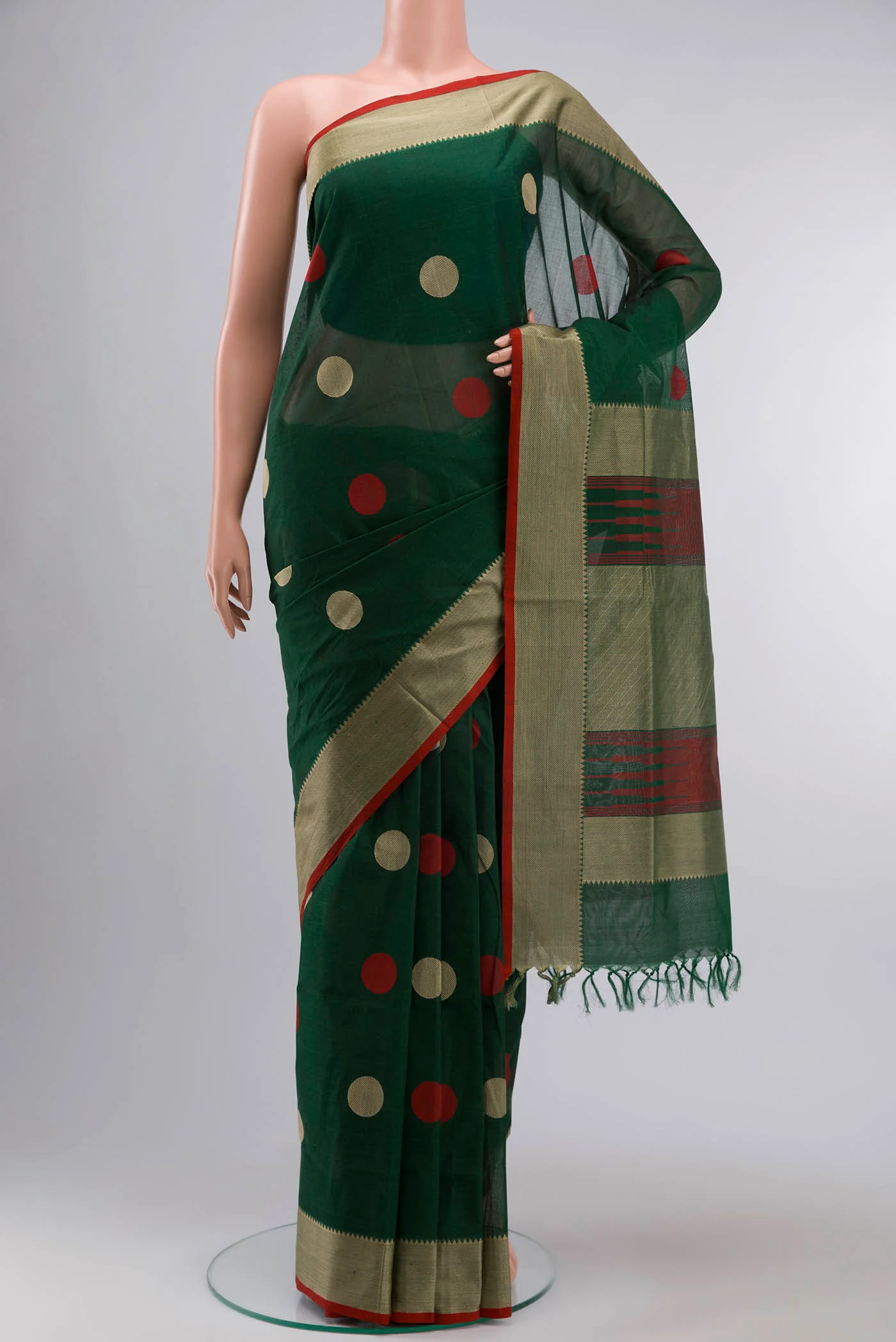 Green Coimbatore Cotton Saree