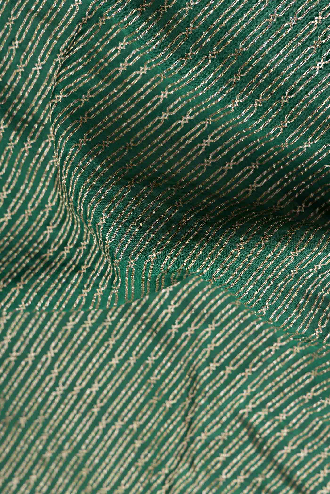 Bottle Green Banarasi Georgette Saree - Image 2