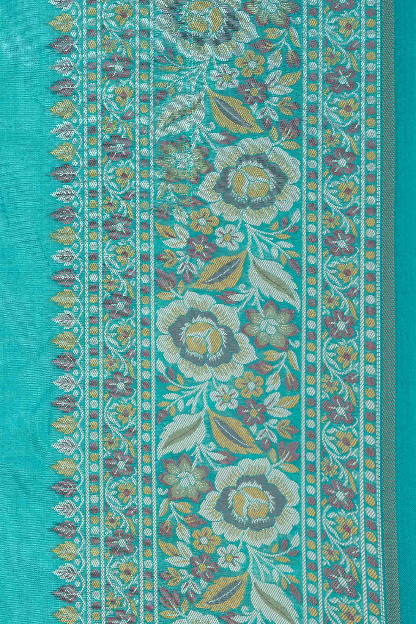 Green Dual Tone Banarasi Saree - Image 3