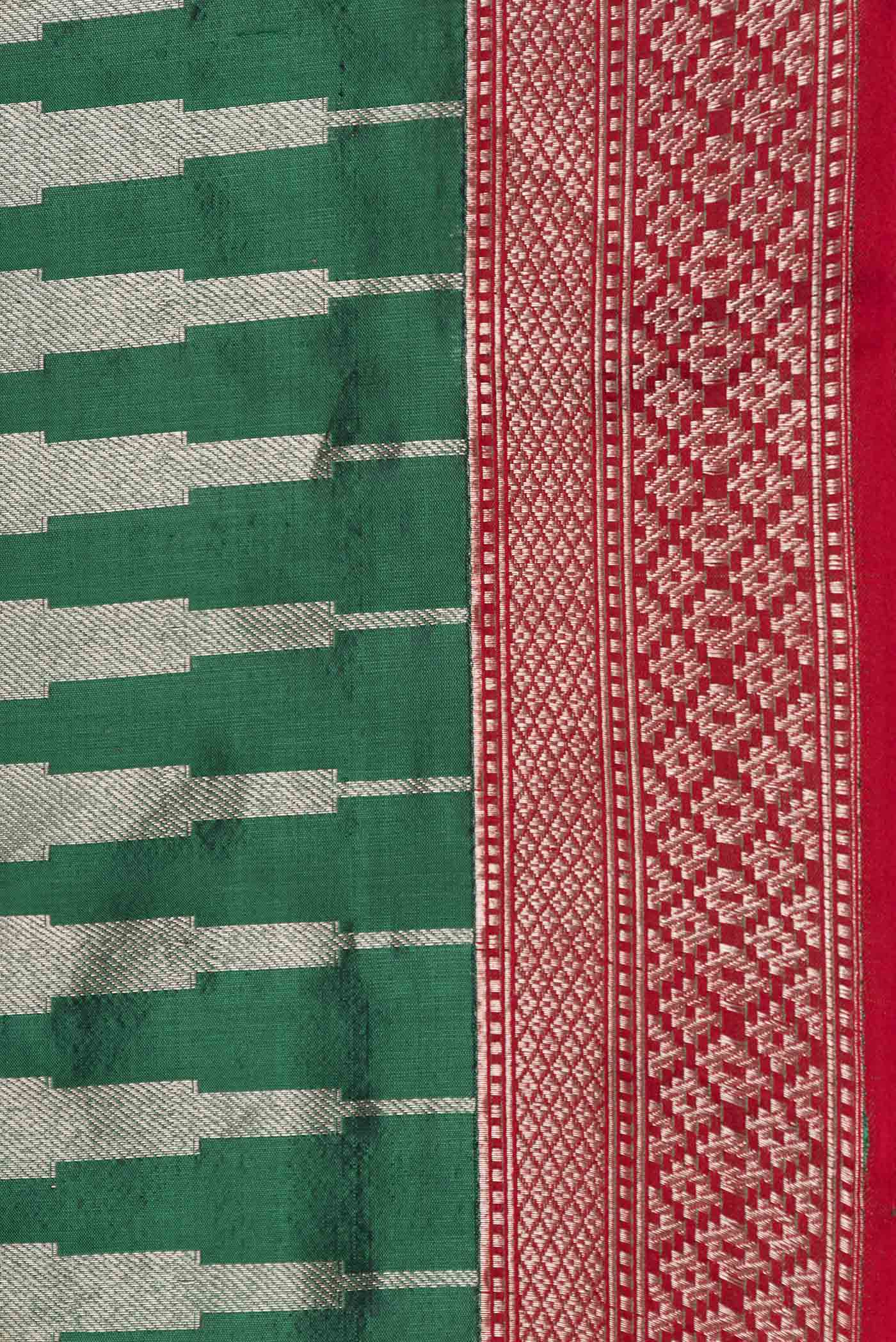 Green Dual Tone Banarasi Saree - Image 3
