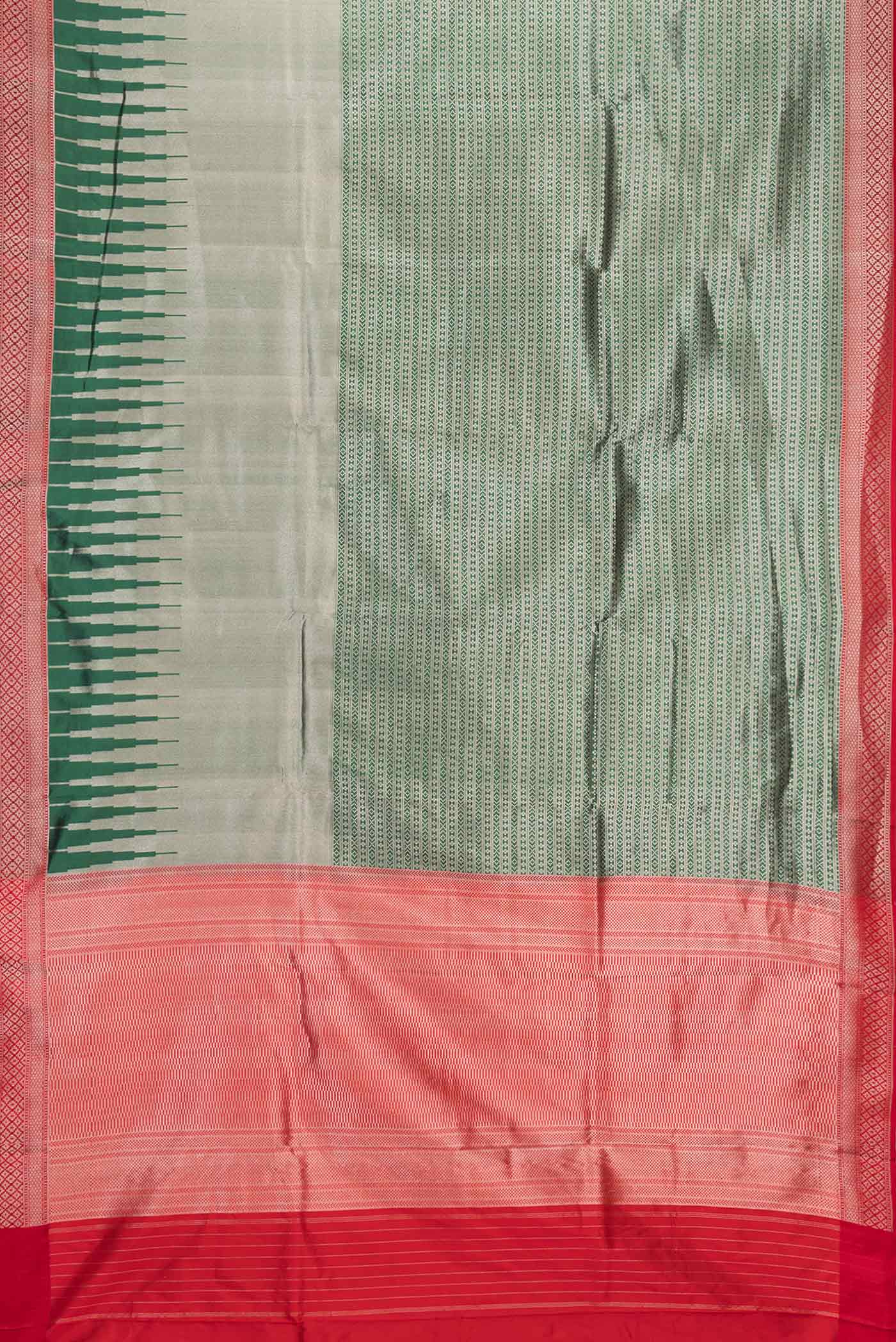 Green Dual Tone Banarasi Saree - Image 6