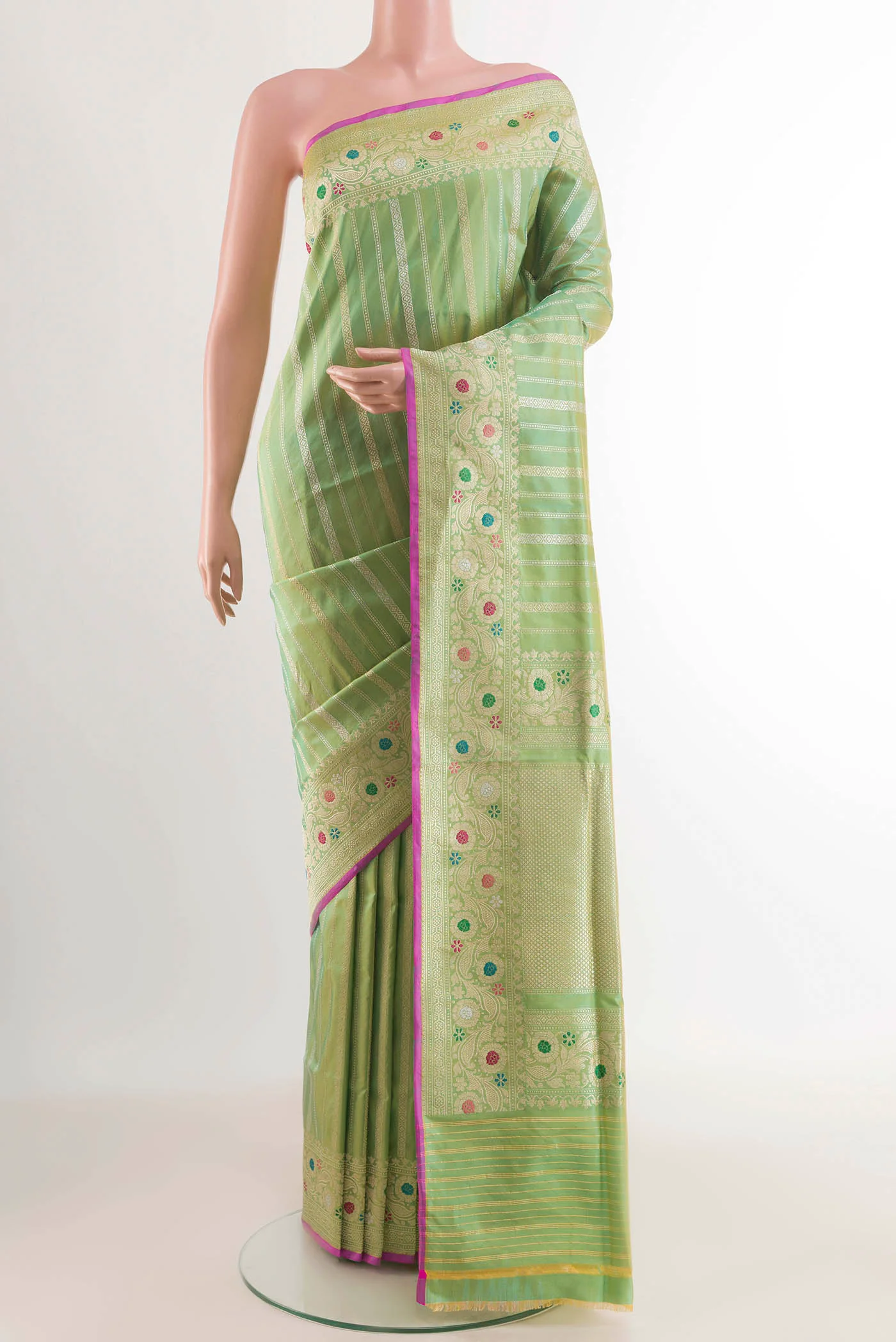 Green Dual Tone Banarasi Silk Saree