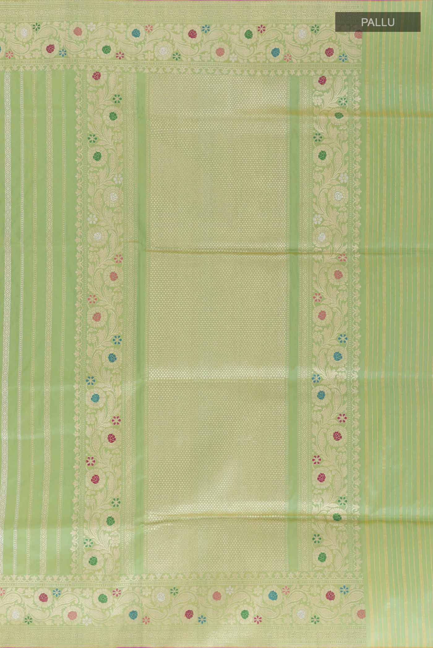 Green Dual Tone Banarasi Silk Saree - Image 7