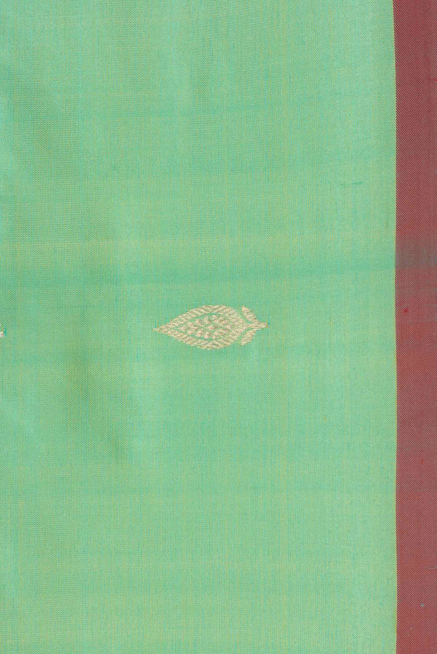 Sea Green Banarasi Katan Silk Saree - Image 3