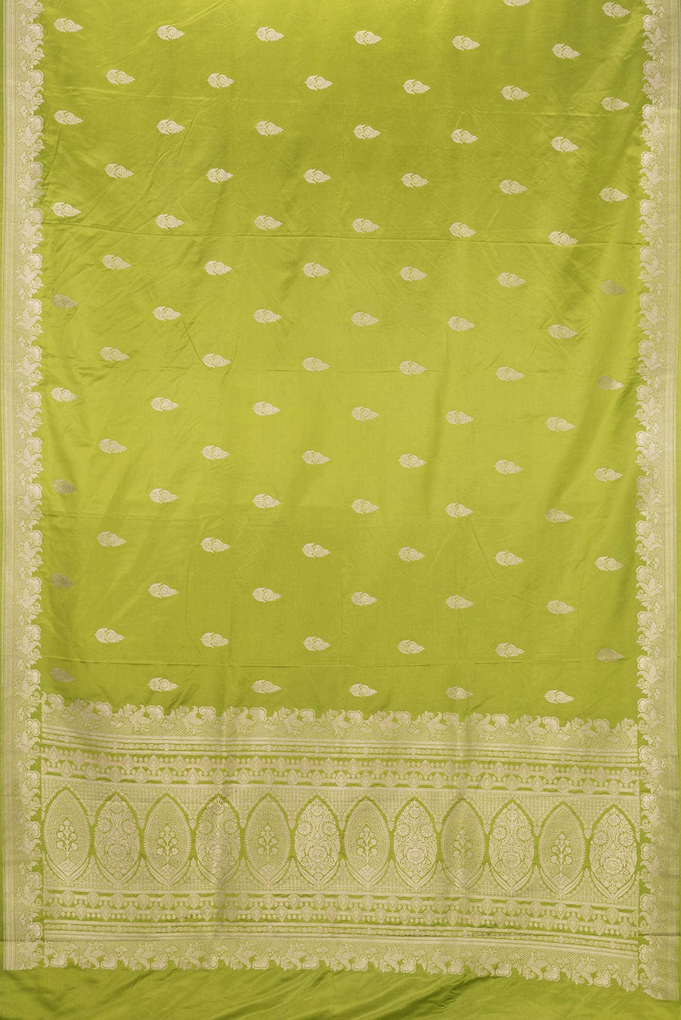 Green Dual Tone Blended Banarasi Silk Saree - Image 2