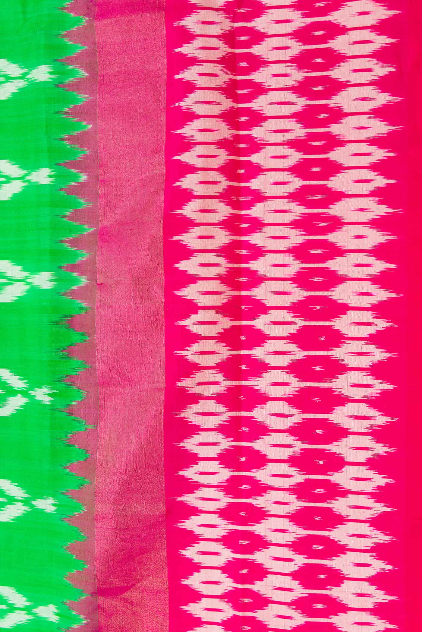Green Pochampally Silk Saree - Image 3