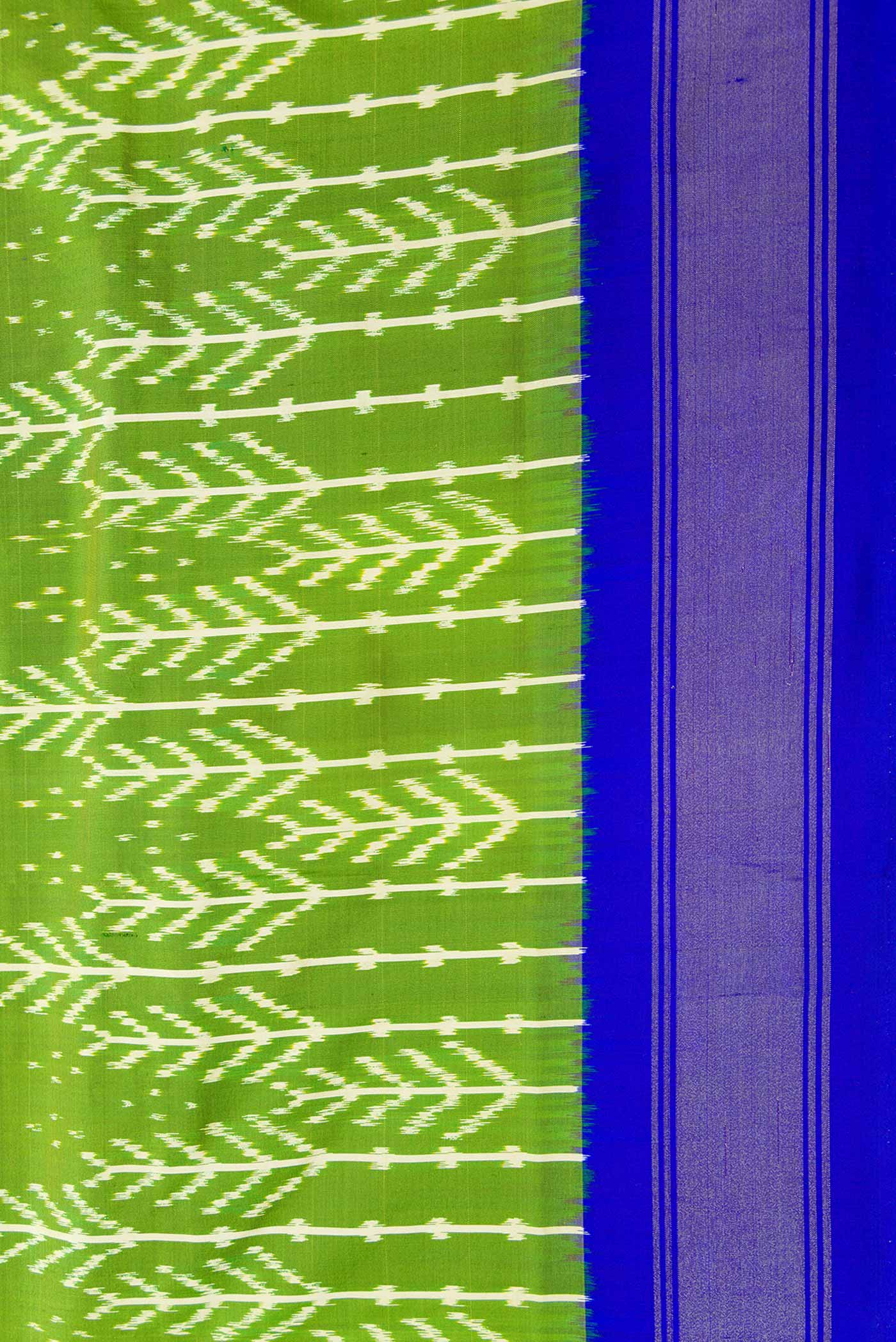 Green Pochampally Silk Saree - Image 3