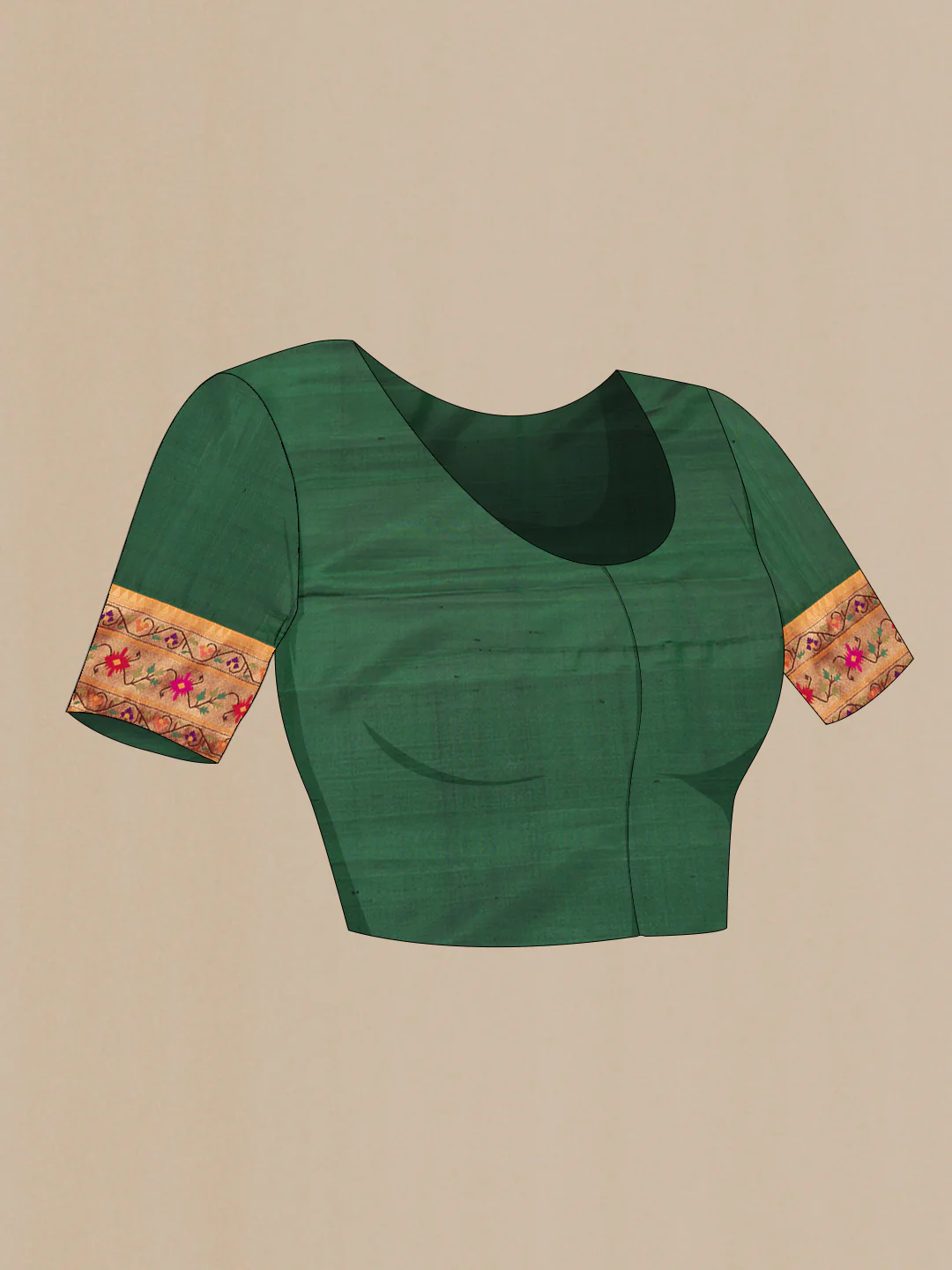 Green Pochampally Silk Saree - Image 5