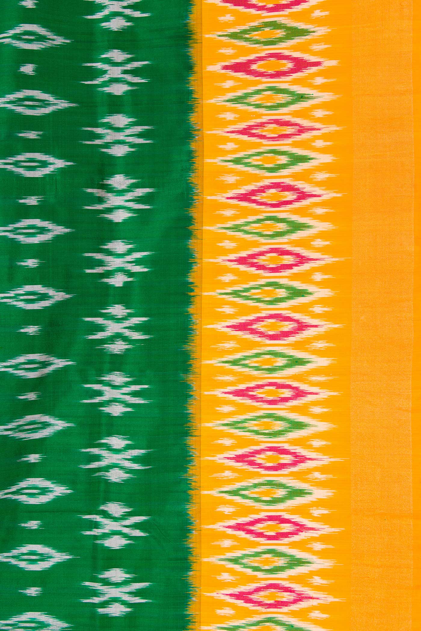 Green Pochampally Silk Saree - Image 3
