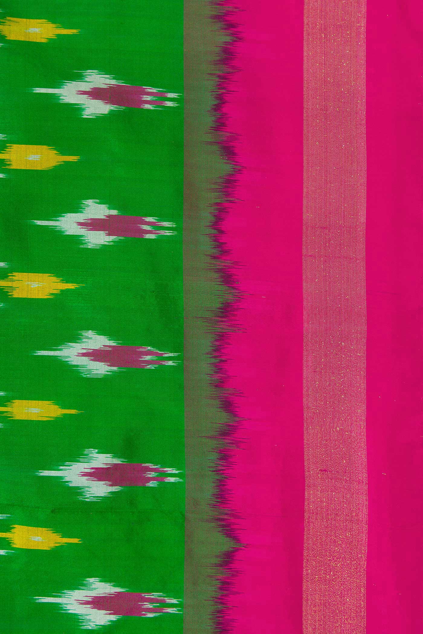 Green Pochampally Silk Saree - Image 3