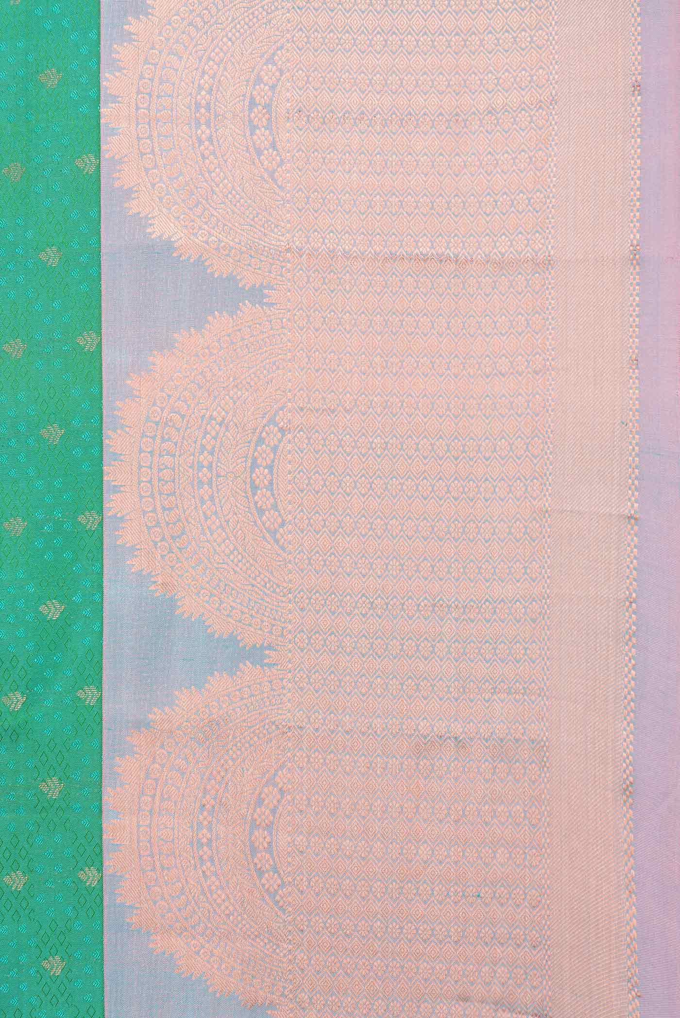 Green Dual Tone Kanchipuram Saree - Image 3