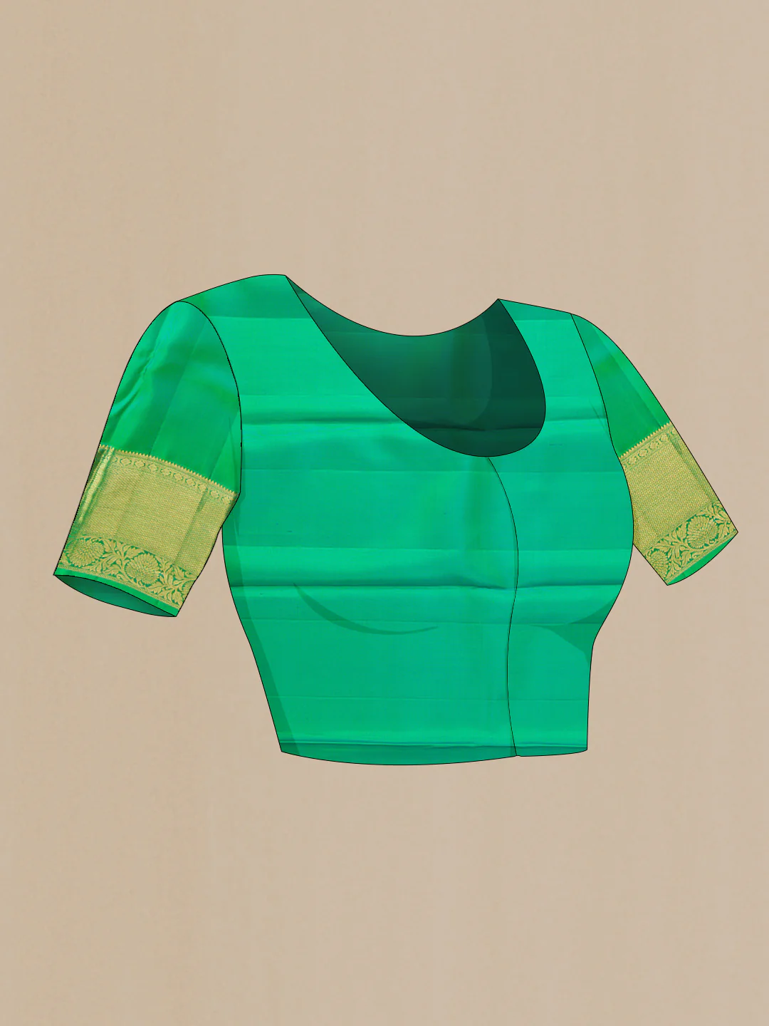 Green Dual Tone Kanjivaram Saree - Image 5