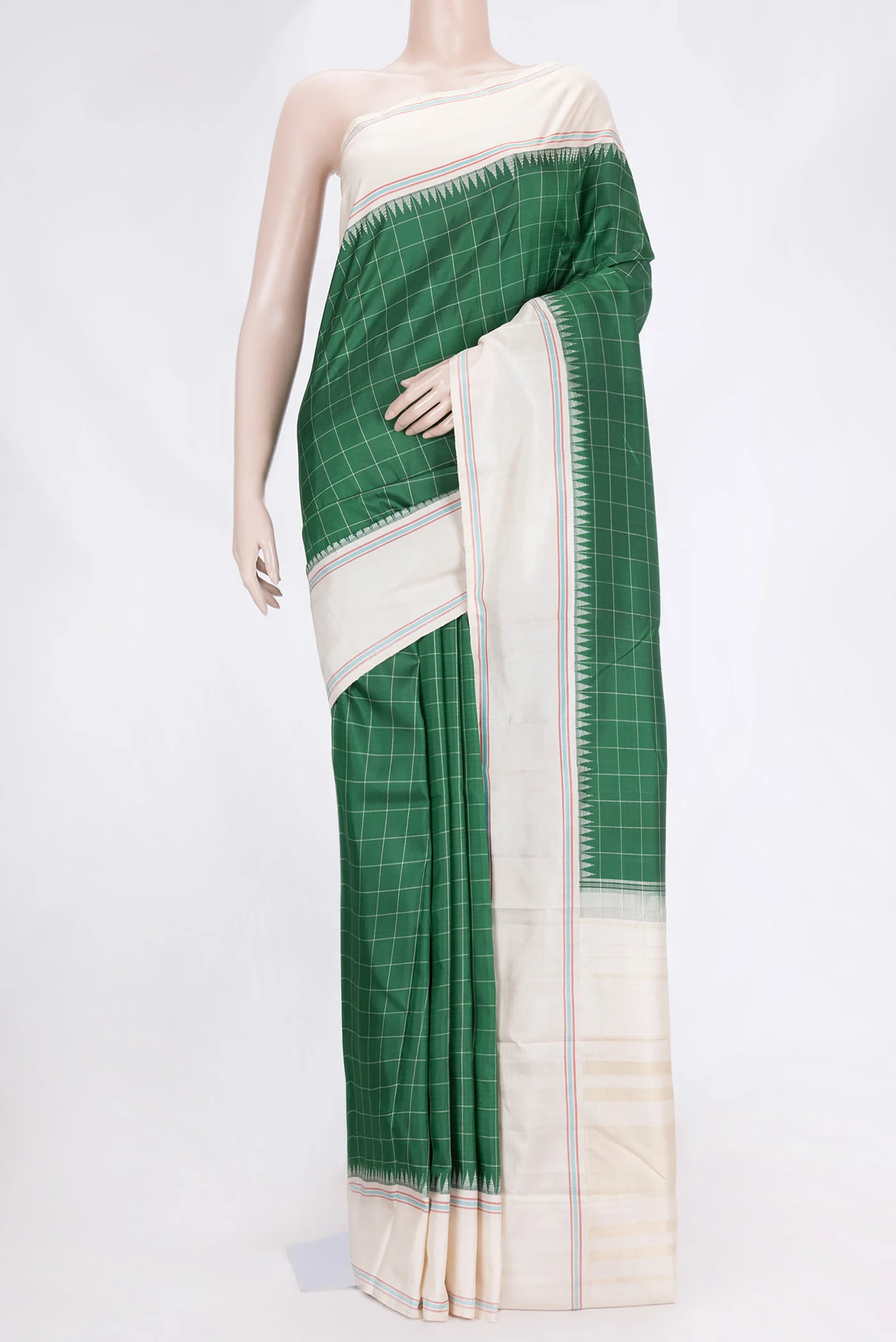 Bottle Green Kanchipuram Saree