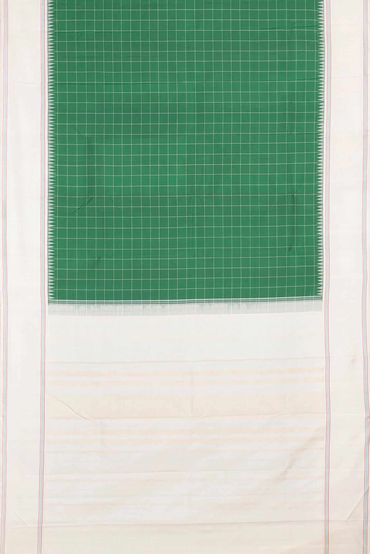 Bottle Green Kanchipuram Saree - Image 6