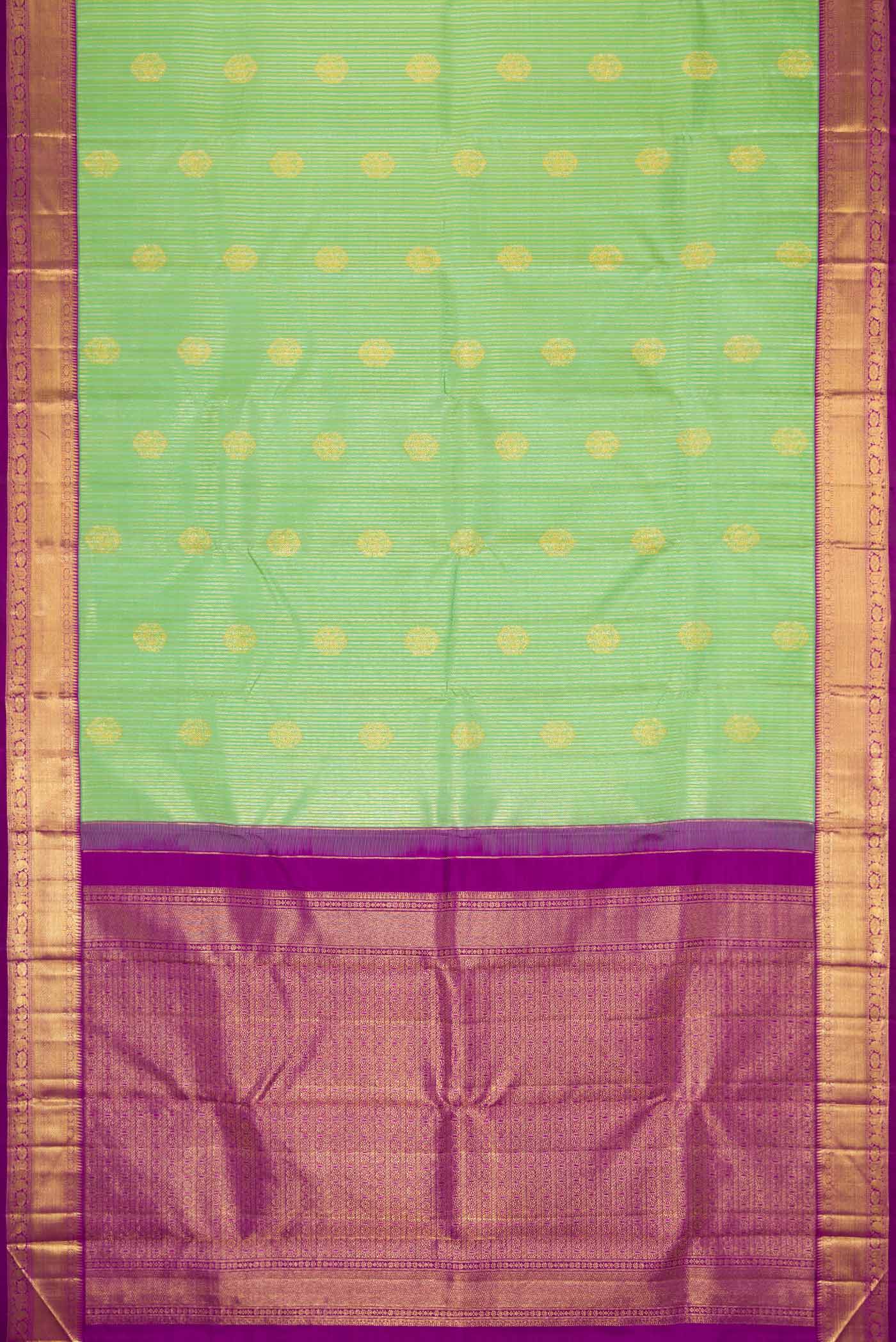 Green Dual Tone Kanchipuram Silk Saree - Image 6