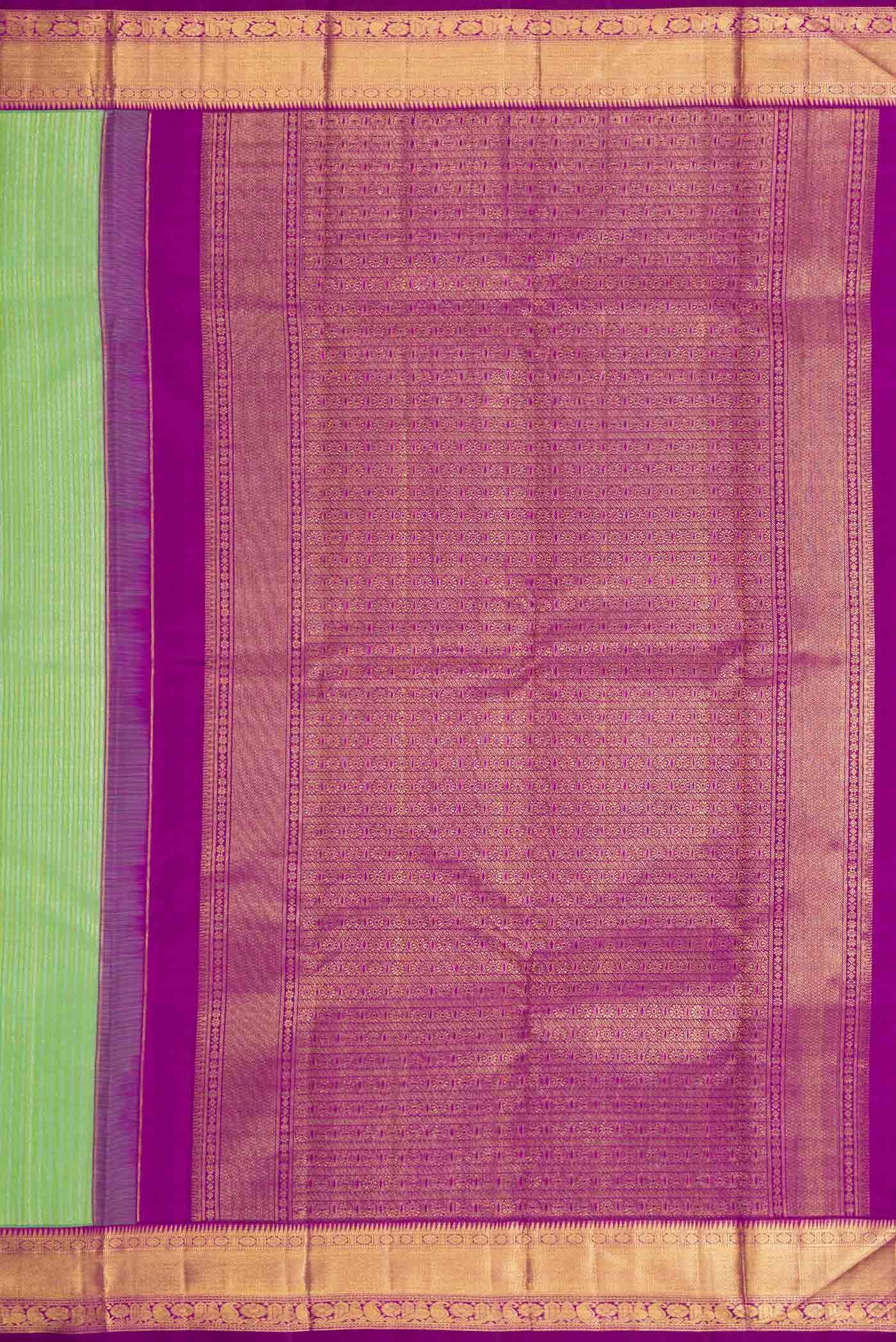 Green Dual Tone Kanchipuram Silk Saree - Image 7