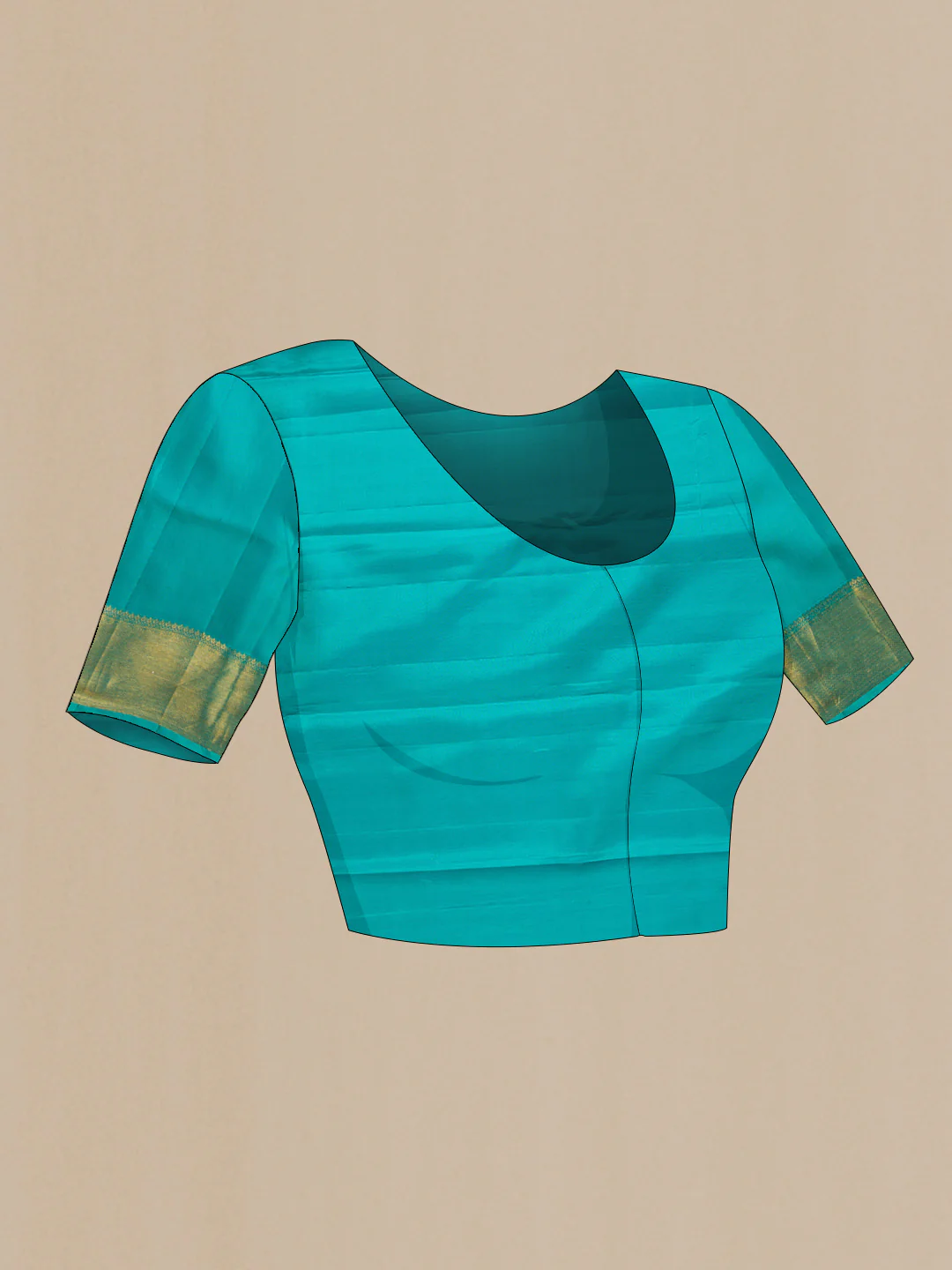 Green Dual Tone Kanchipuram Silk Saree - Image 5
