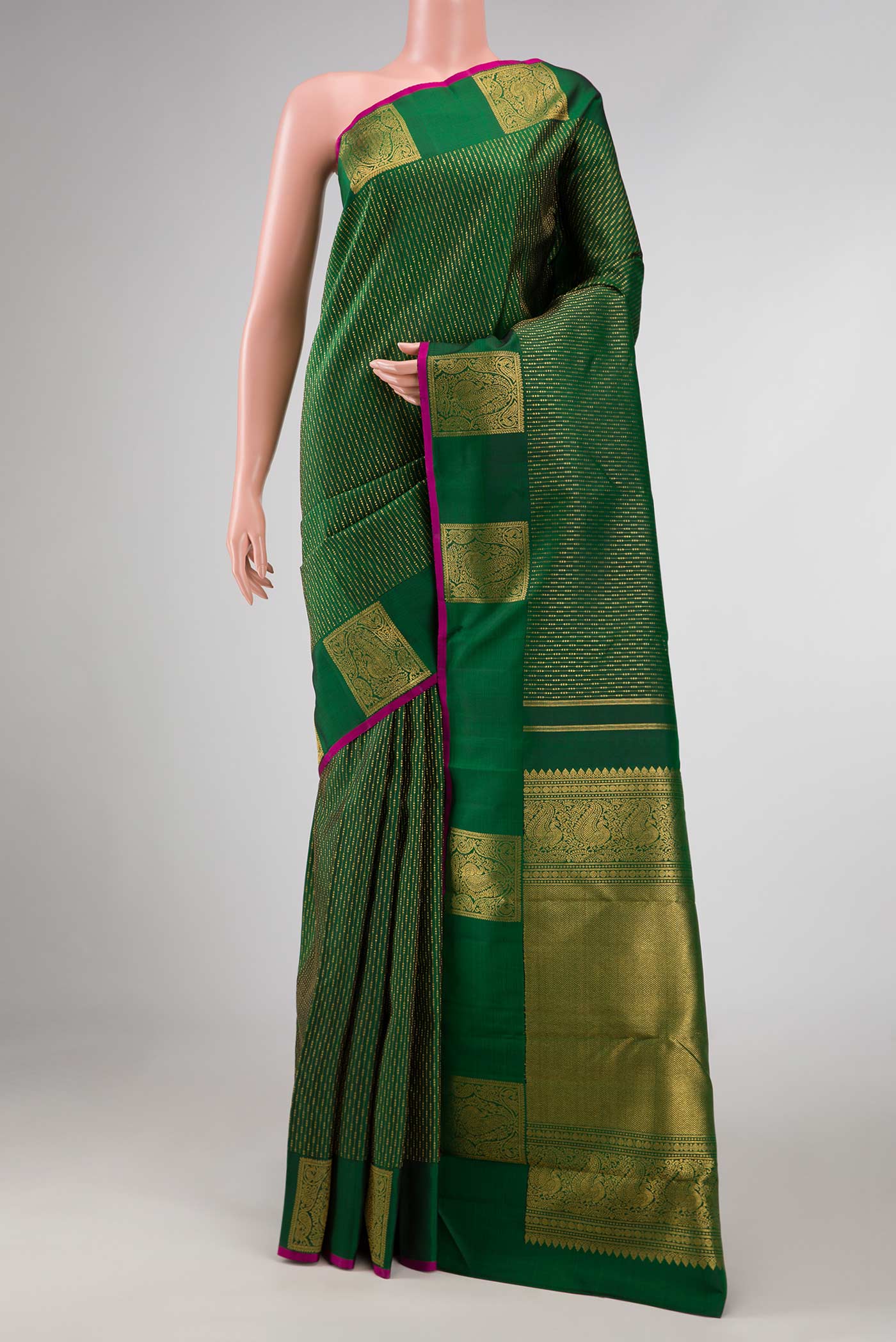 Green Dual Tone Kanjivaram Silk Saree