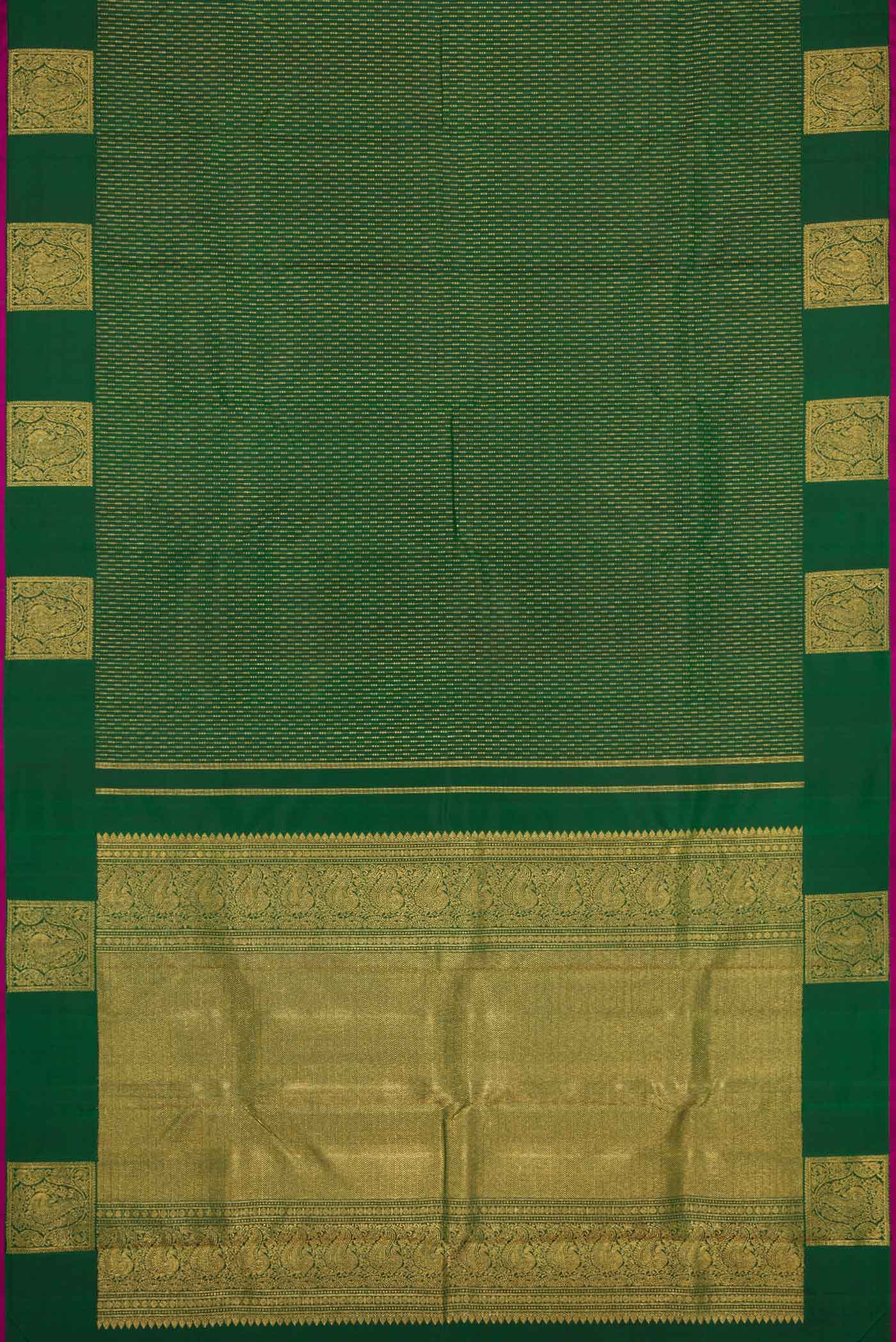 Green Dual Tone Kanjivaram Silk Saree - Image 6