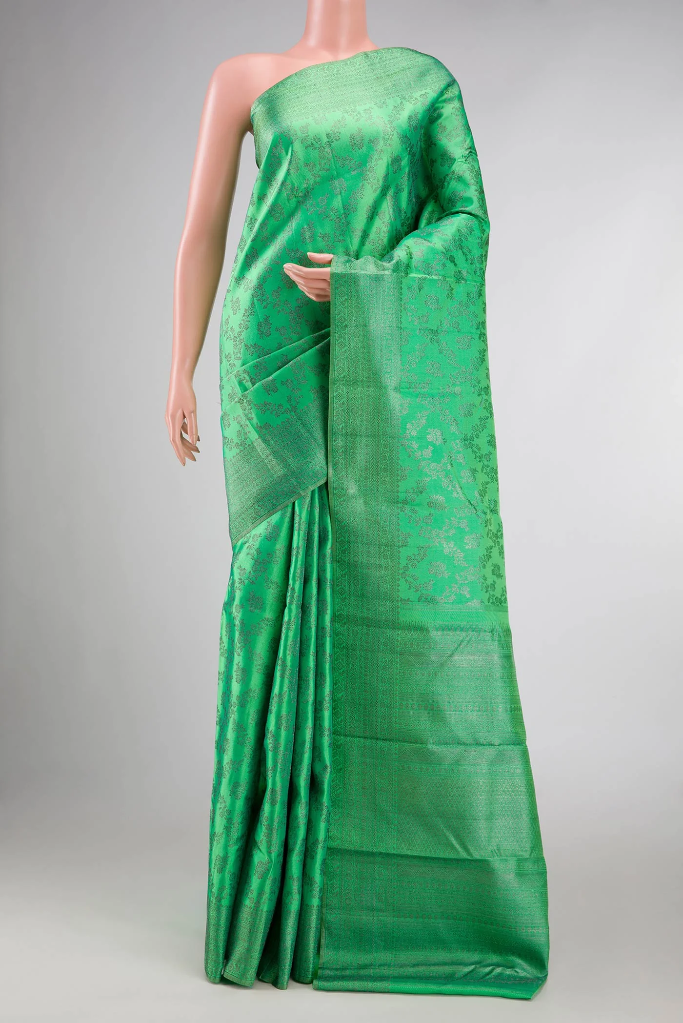 Green Dual Tone Kanjivaram Silk Saree