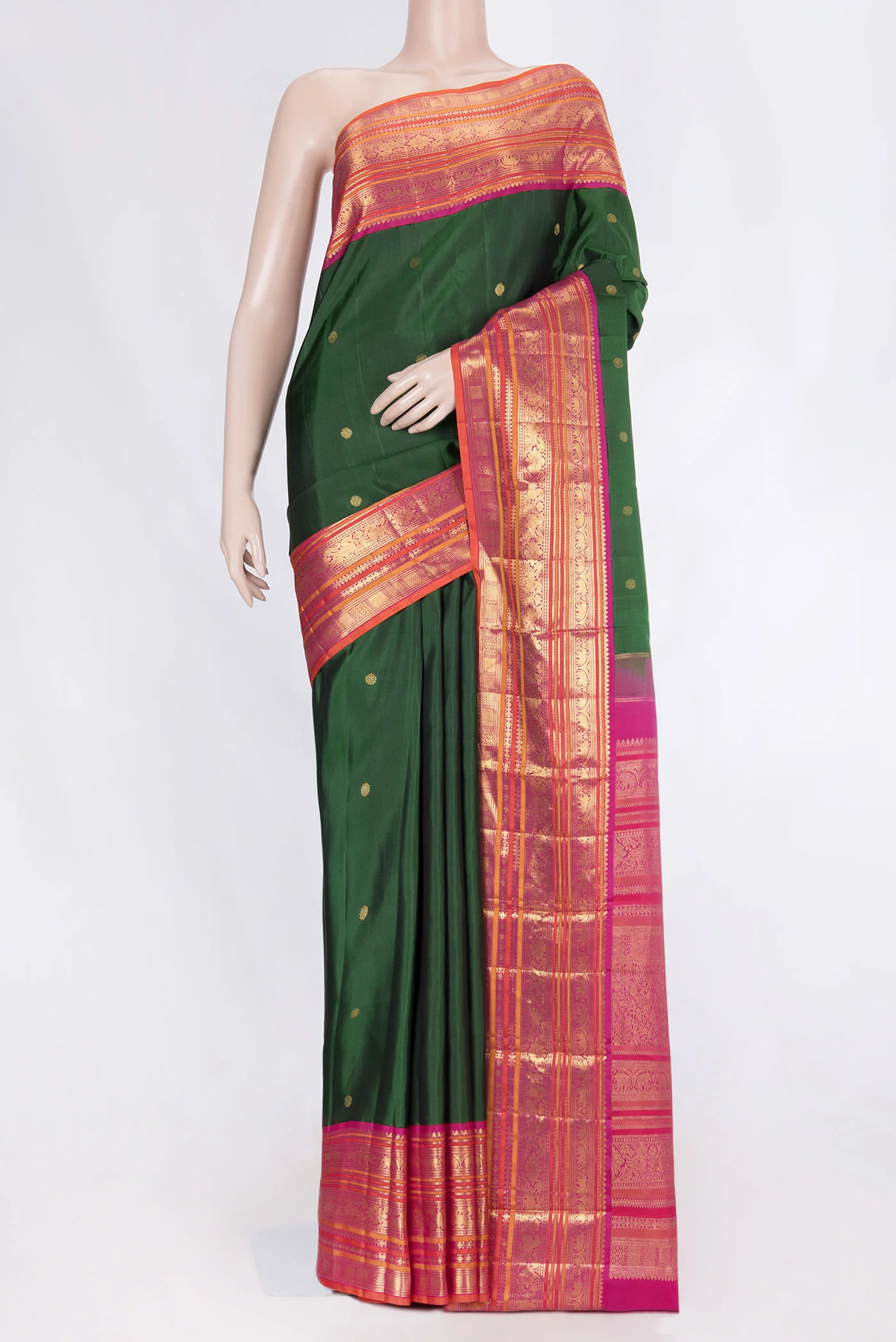 Green Dual Tone Kanjivaram Silk Saree