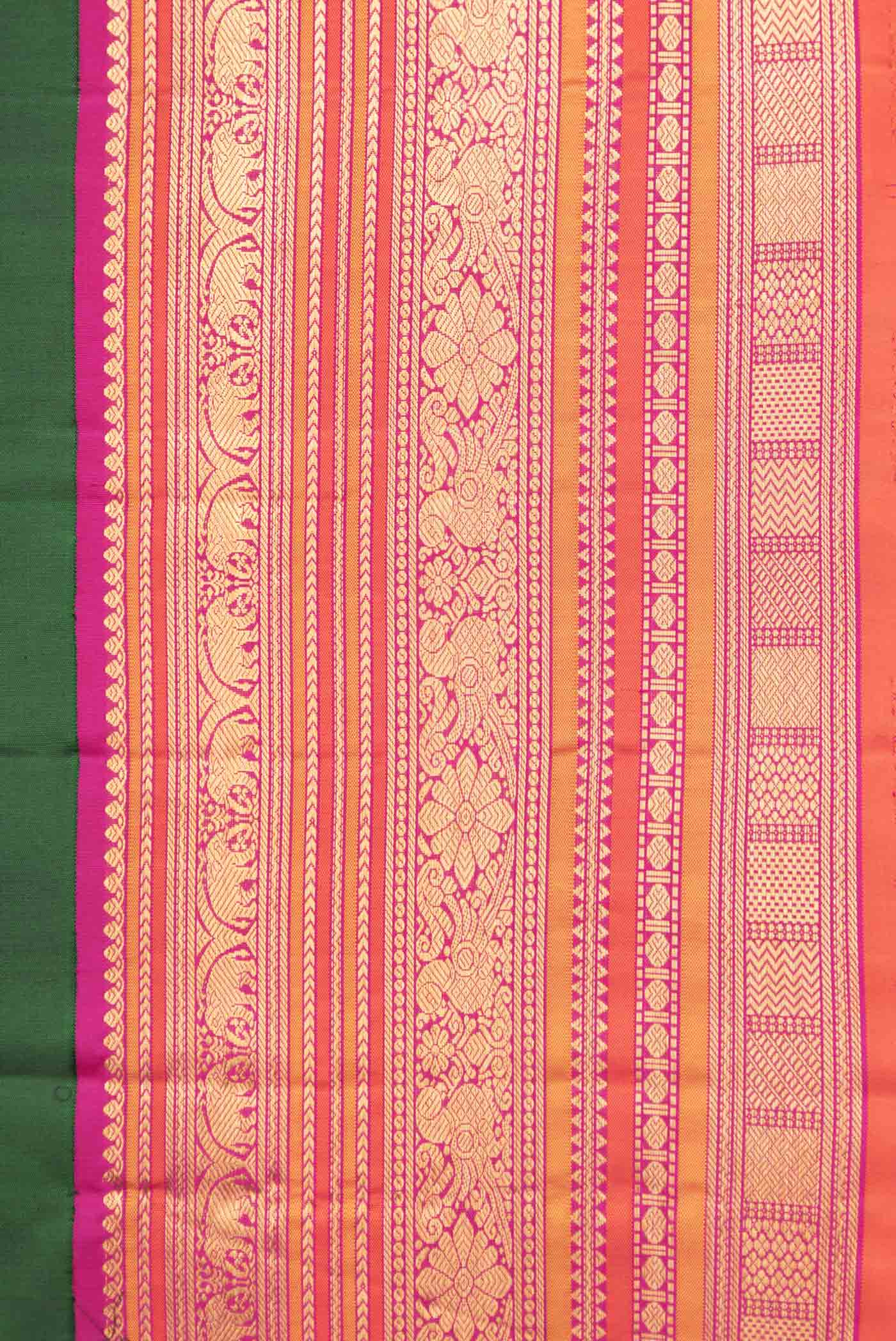 Green Dual Tone Kanjivaram Silk Saree - Image 3