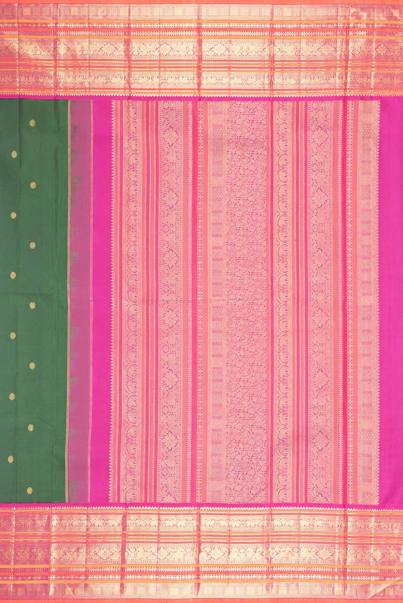 Green Dual Tone Kanjivaram Silk Saree - Image 7