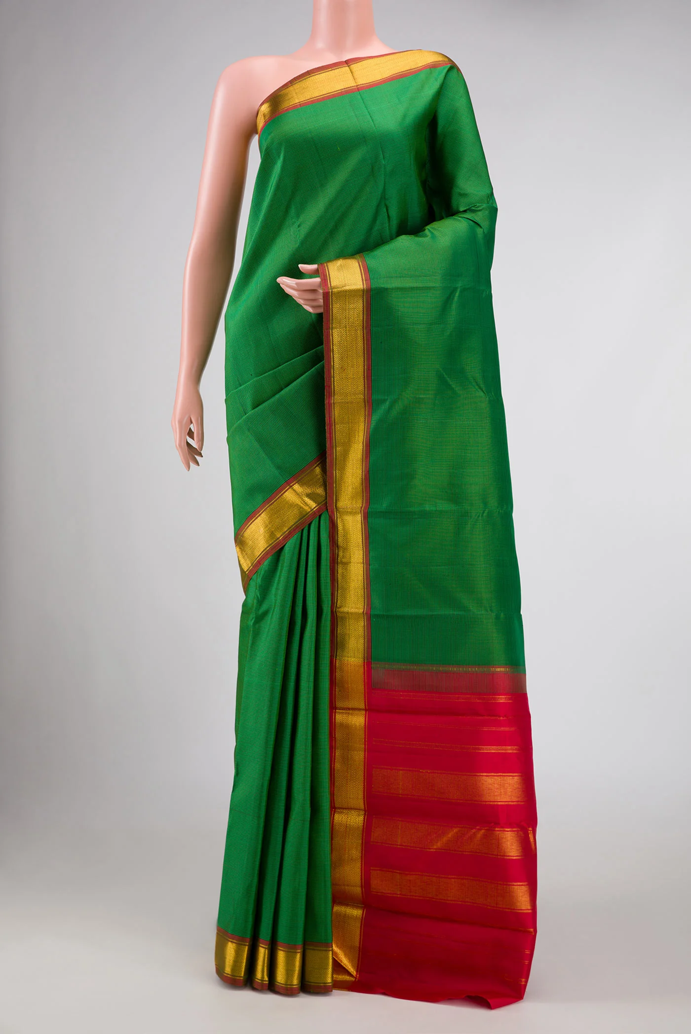 Green Dual Tone Kanchipuram Silk Saree