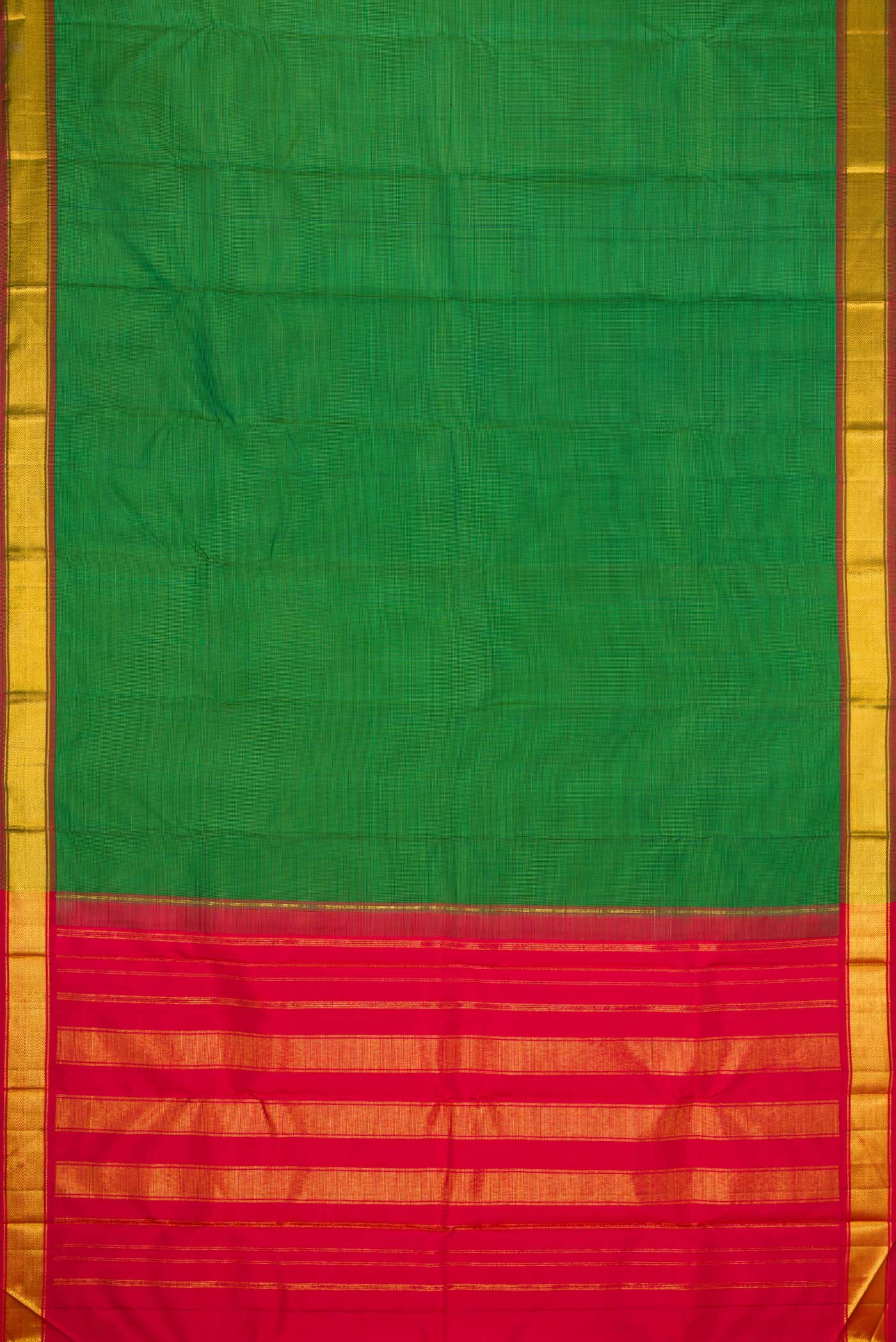 Green Dual Tone Kanchipuram Silk Saree - Image 6