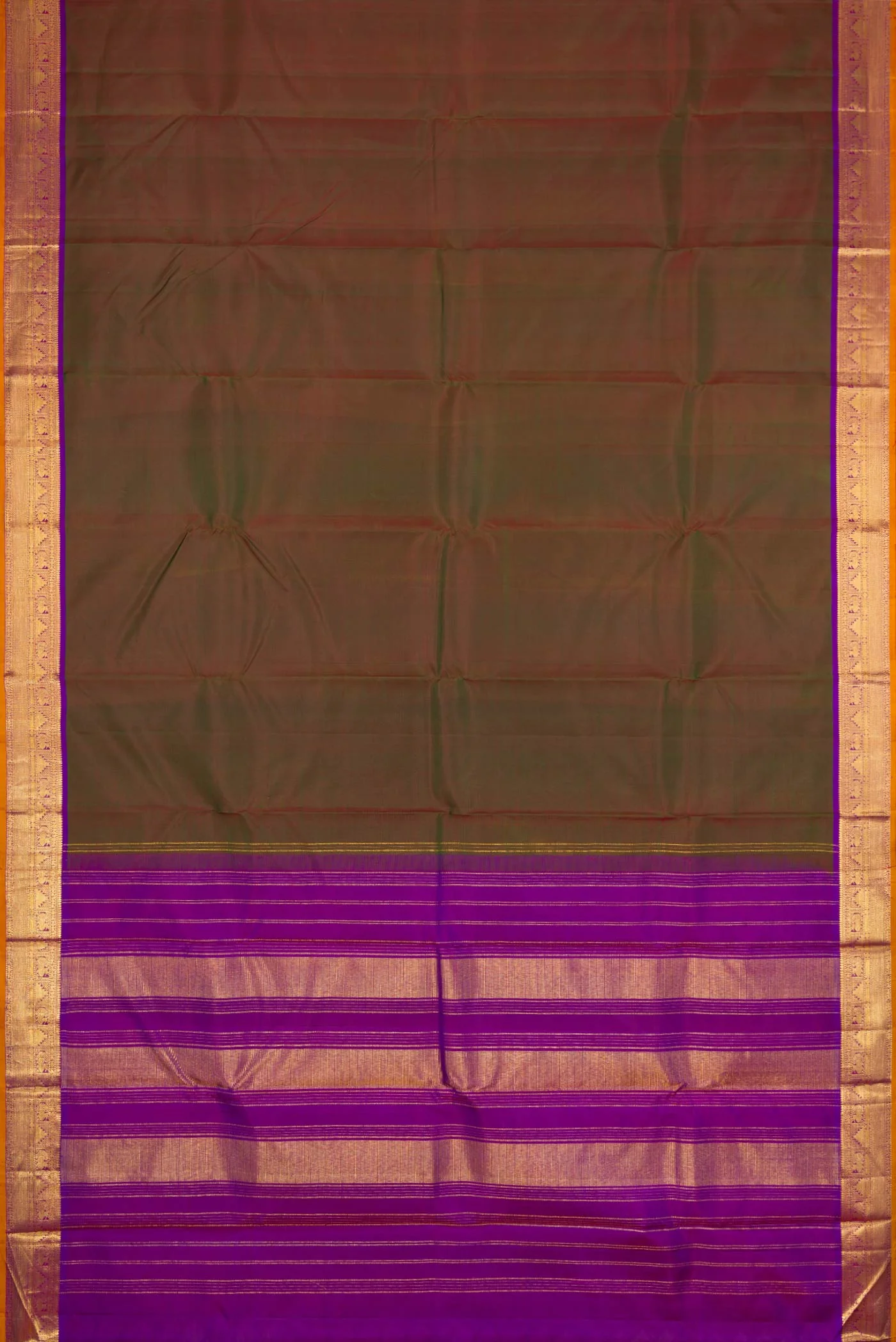 Green with Red Color Kanchipuram Silk Saree - Image 6
