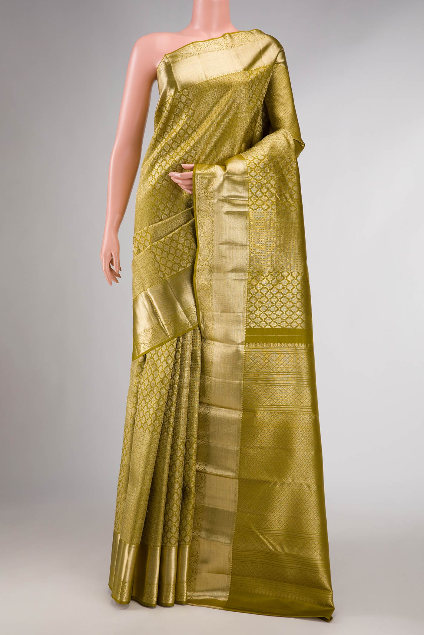 Green Dual Tone Kanchipuram Silk Saree