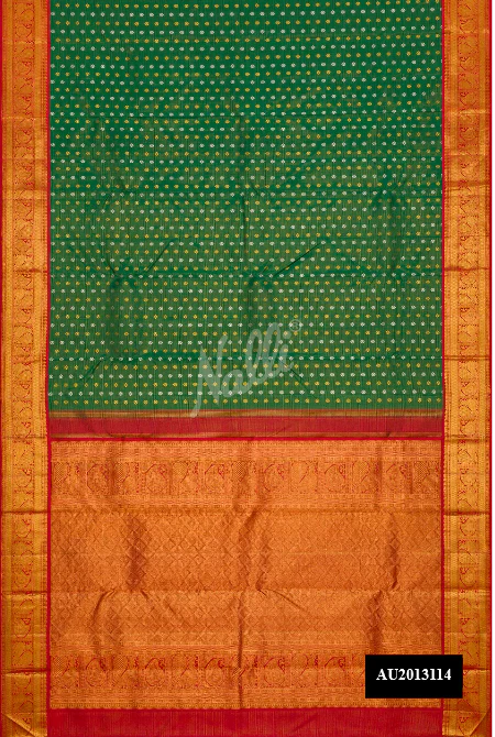 Green Dual Tone Kanchipuram Silk Saree