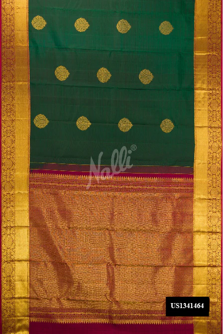 Green Dual Tone Kanchipuram Silk Saree