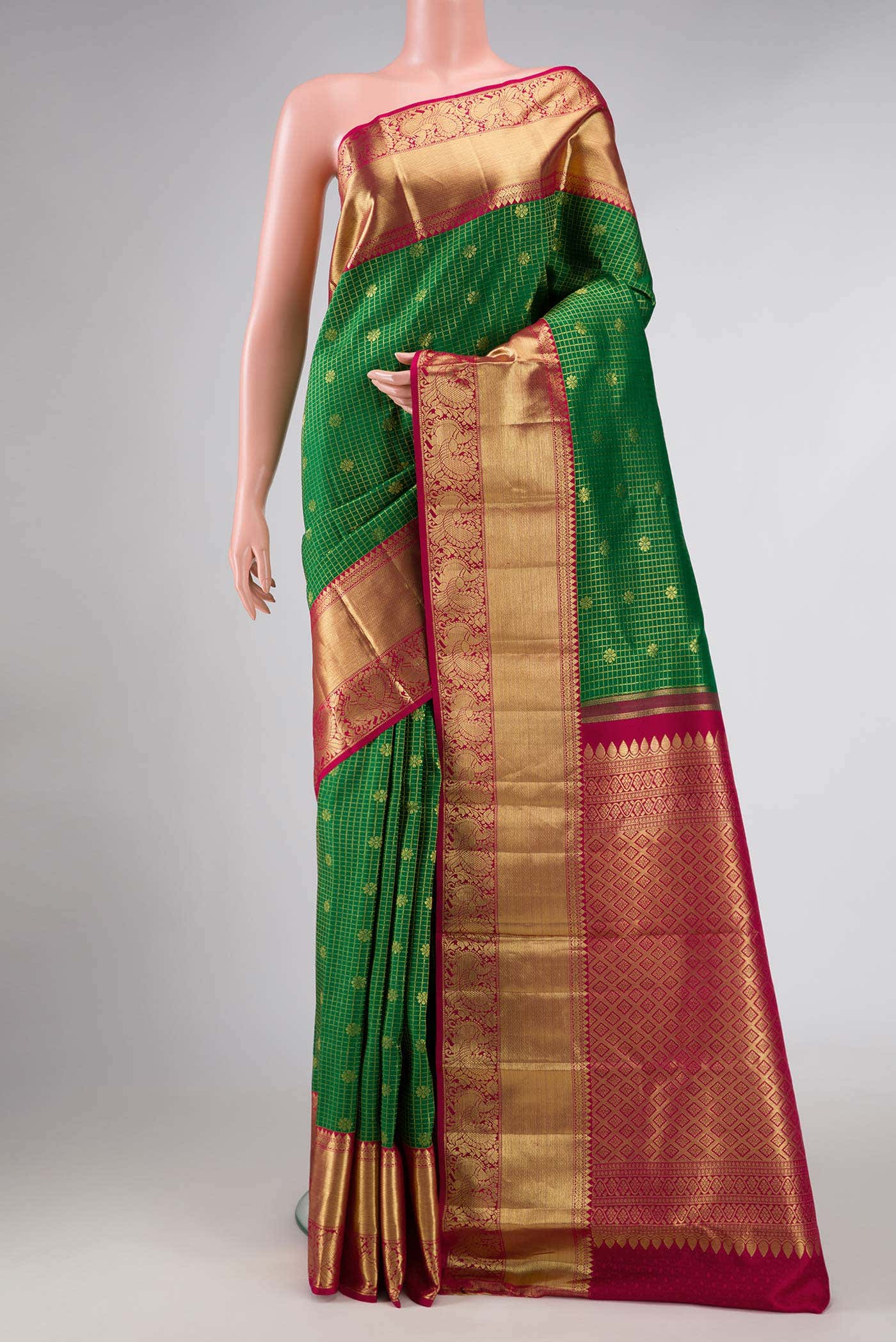 Green Dual Tone Kanjivaram Silk Saree