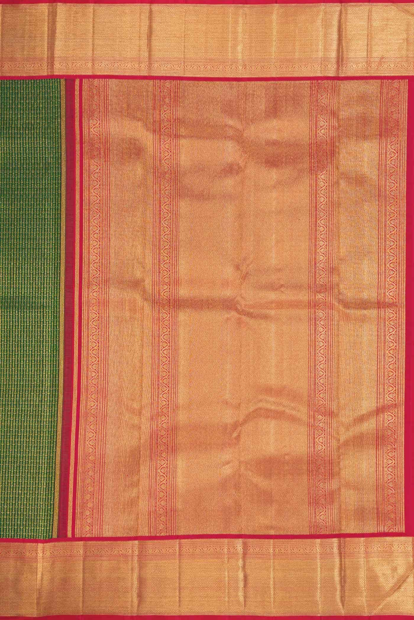 Green Dual Tone Kanchipuram Silk Saree - Image 5