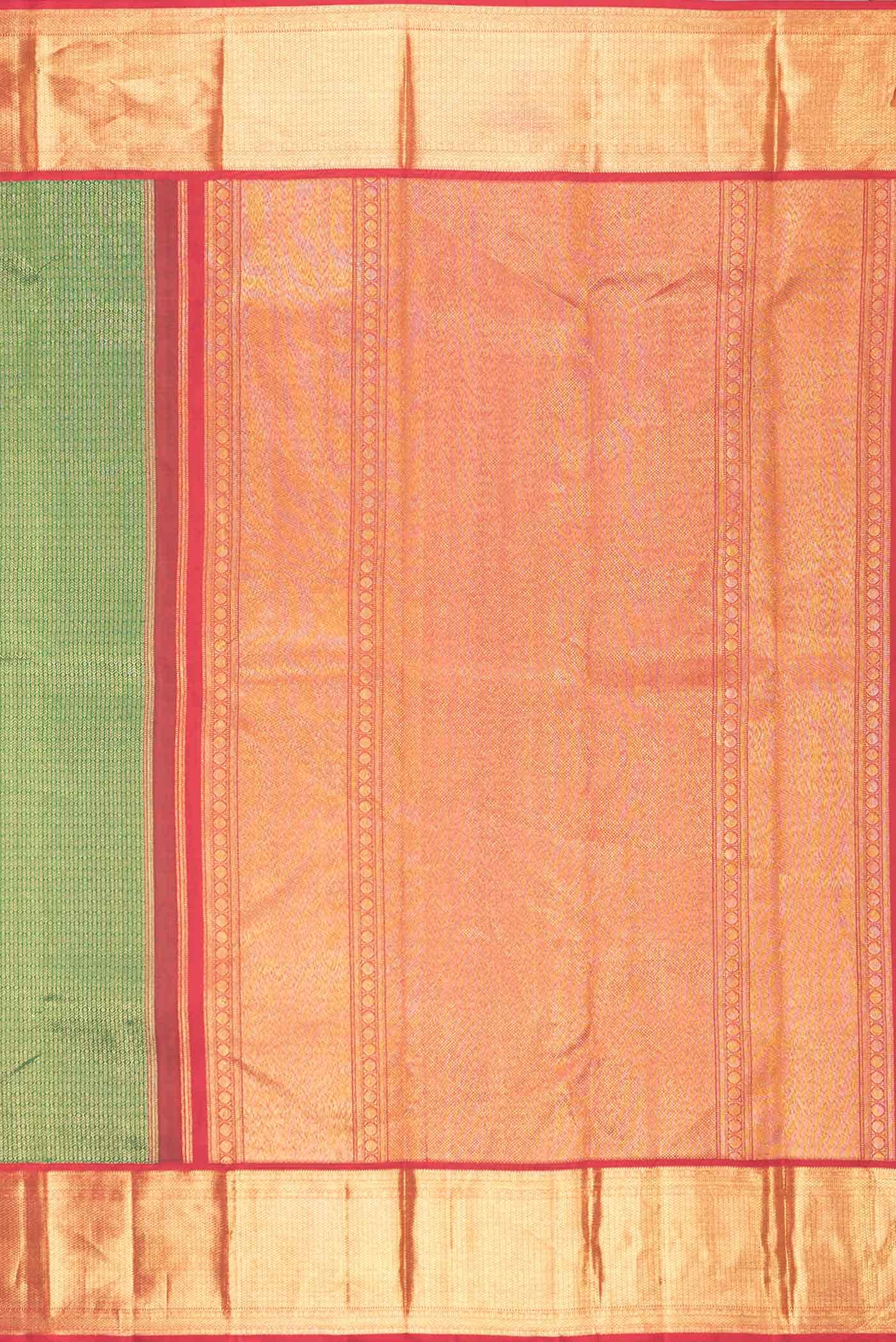 Green Dual Tone Kanchipuram Silk Saree - Image 5