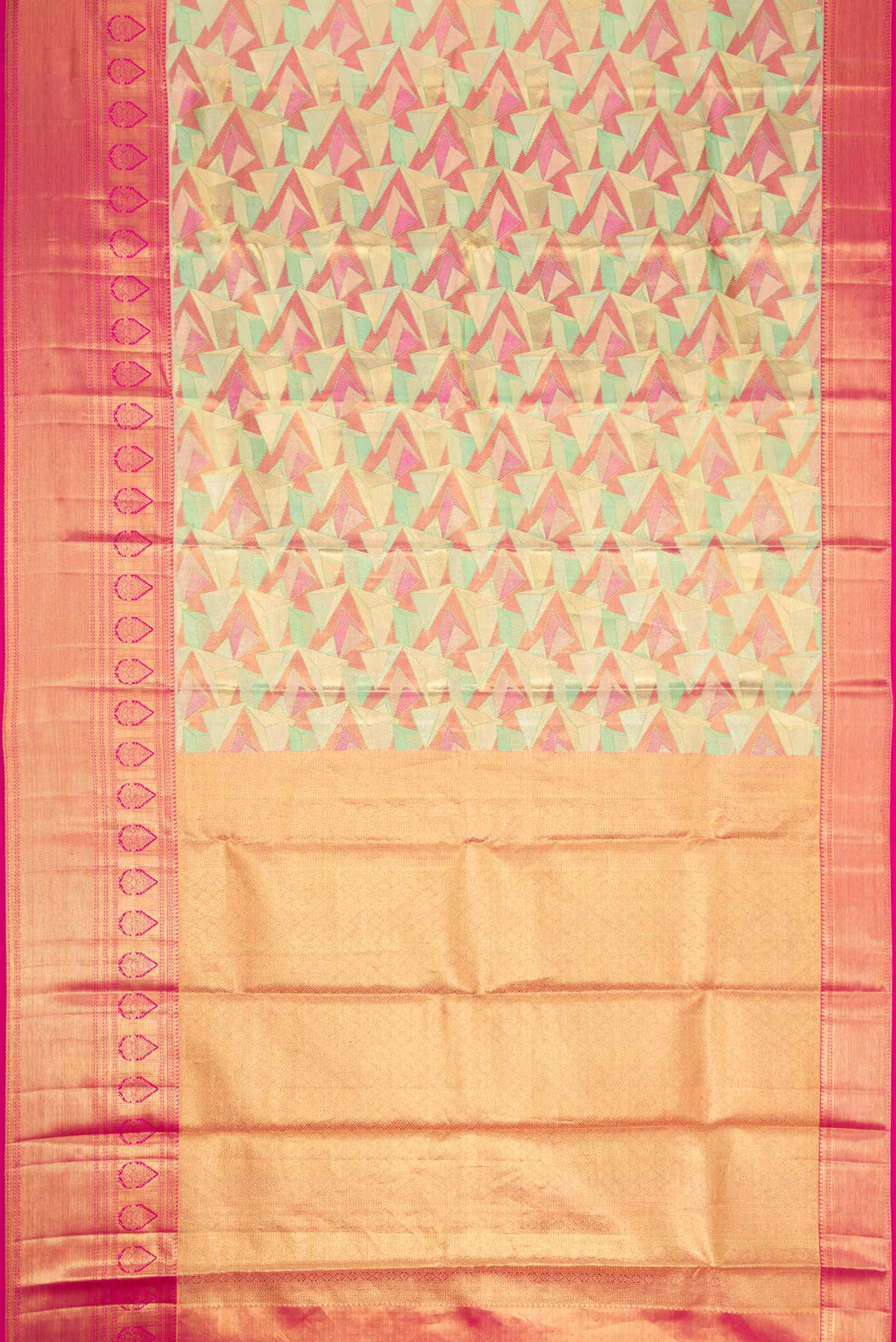 Green Dual Tone Kanchipuram Tissue Silk Saree - Image 6