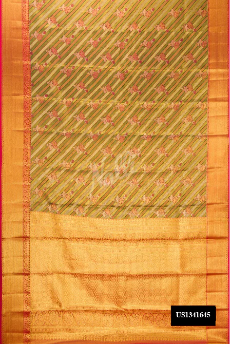 Green Dual Tone Kanchipuram Tissue Silk Saree