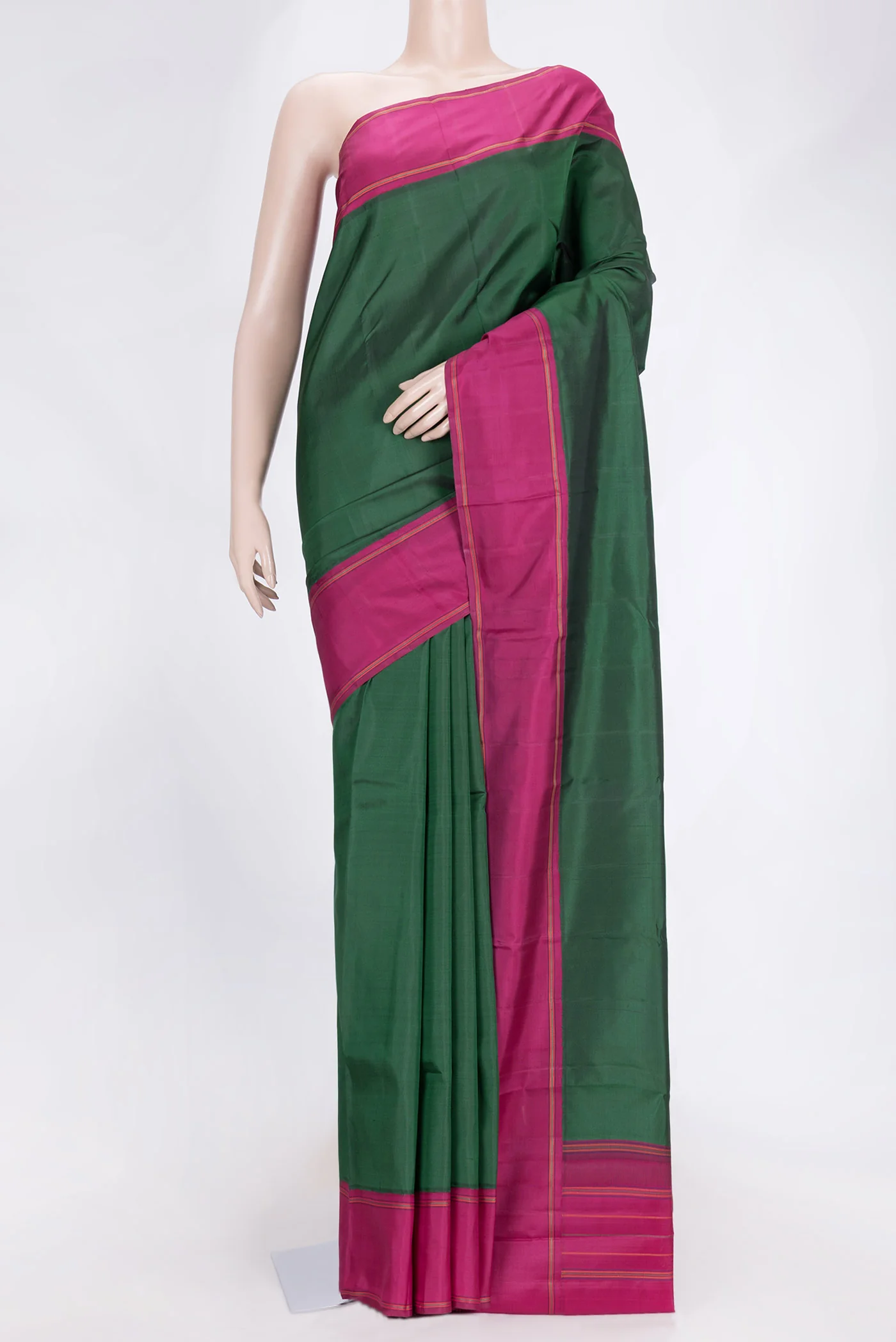 Bottle Green Kanjivaram Saree