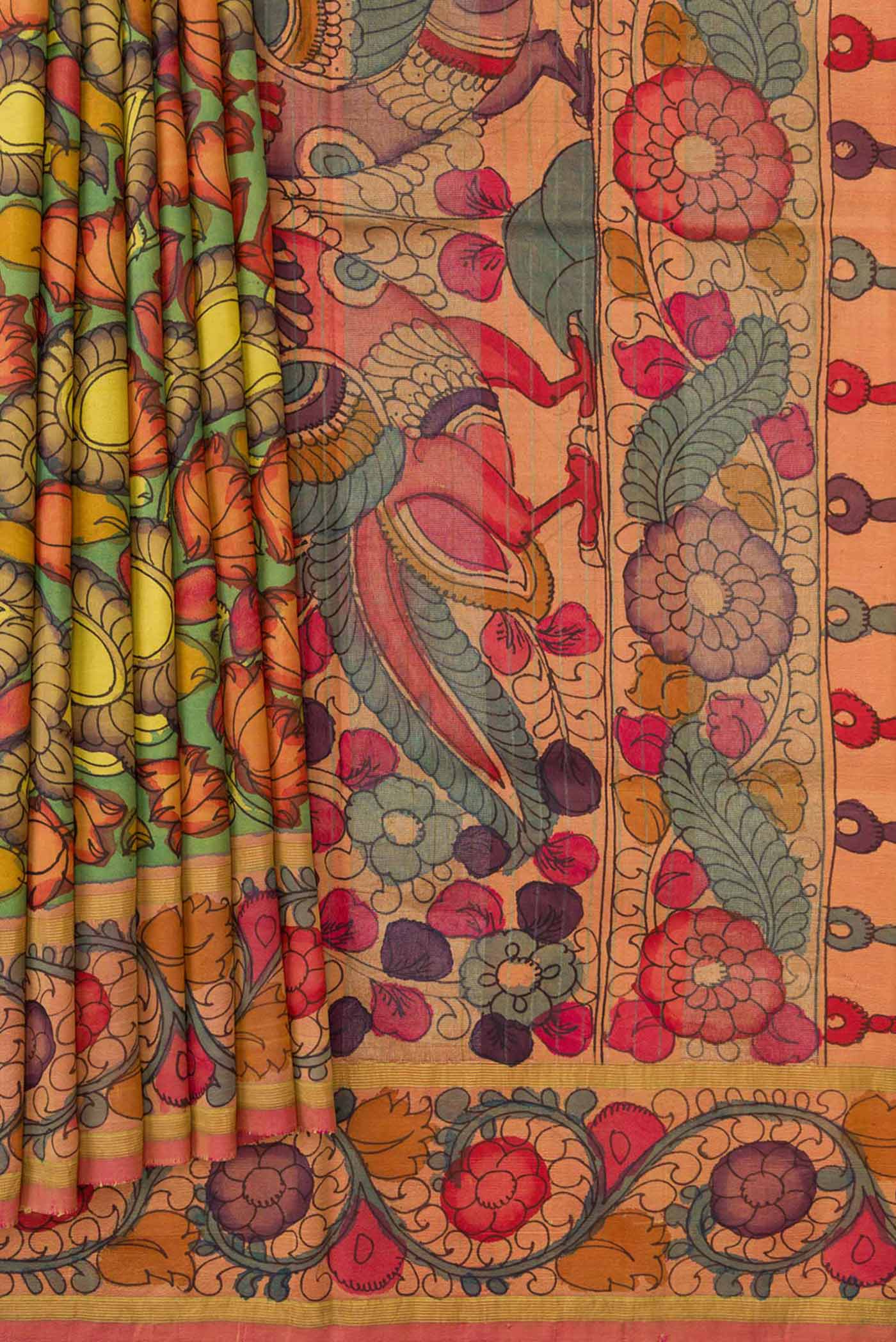 Green Dual Tone Kanjivaram Silk Saree - Image 4