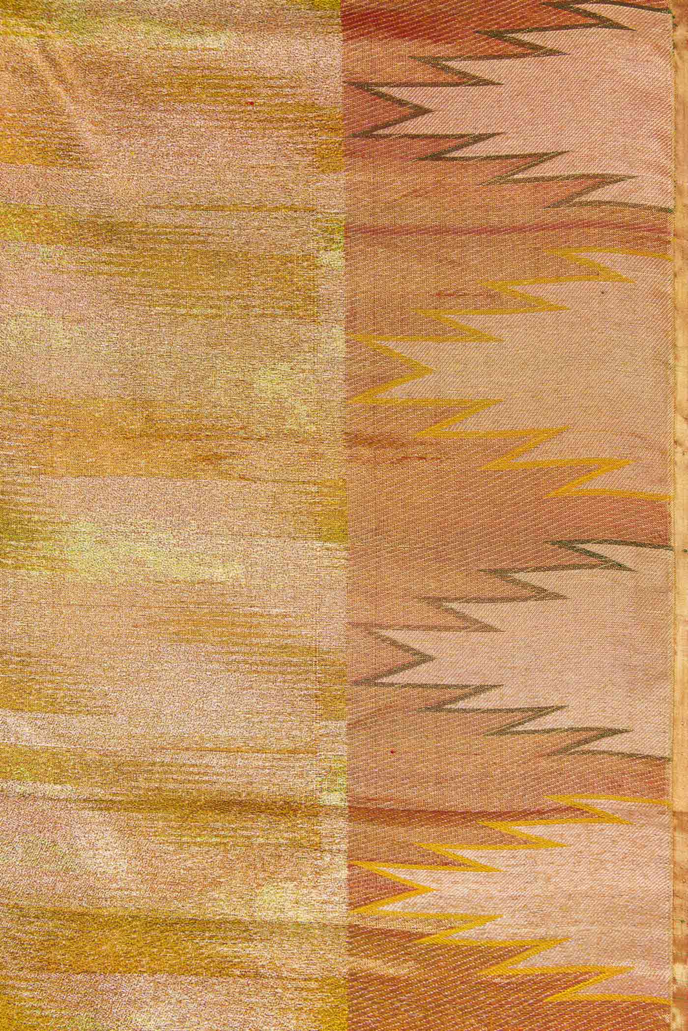 Mustard with Gold Color Kanjivaram Tissue Silk Saree - Image 3
