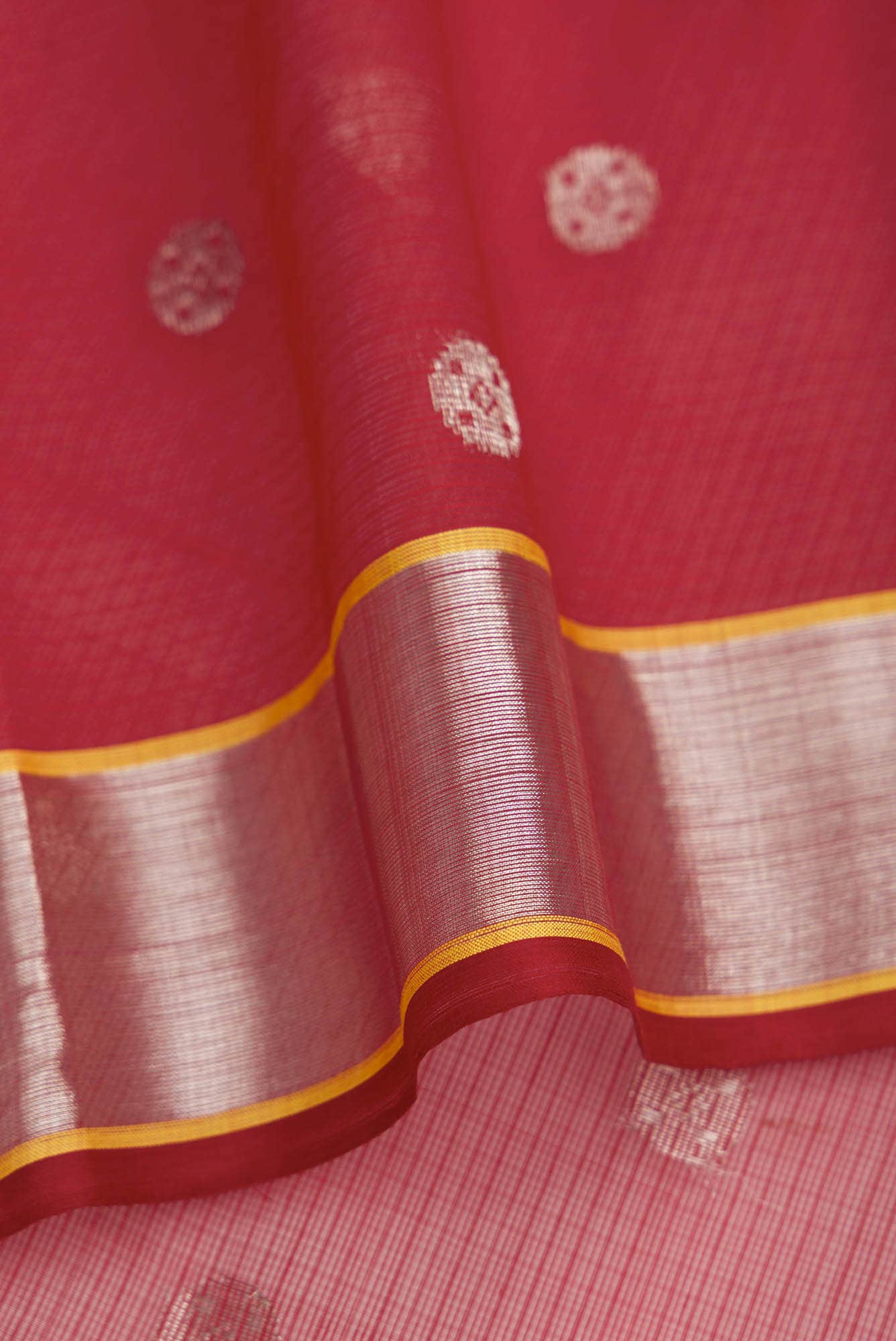 Pure Silk Pure Zari Green Dual Tone Kota Saree - Image 6