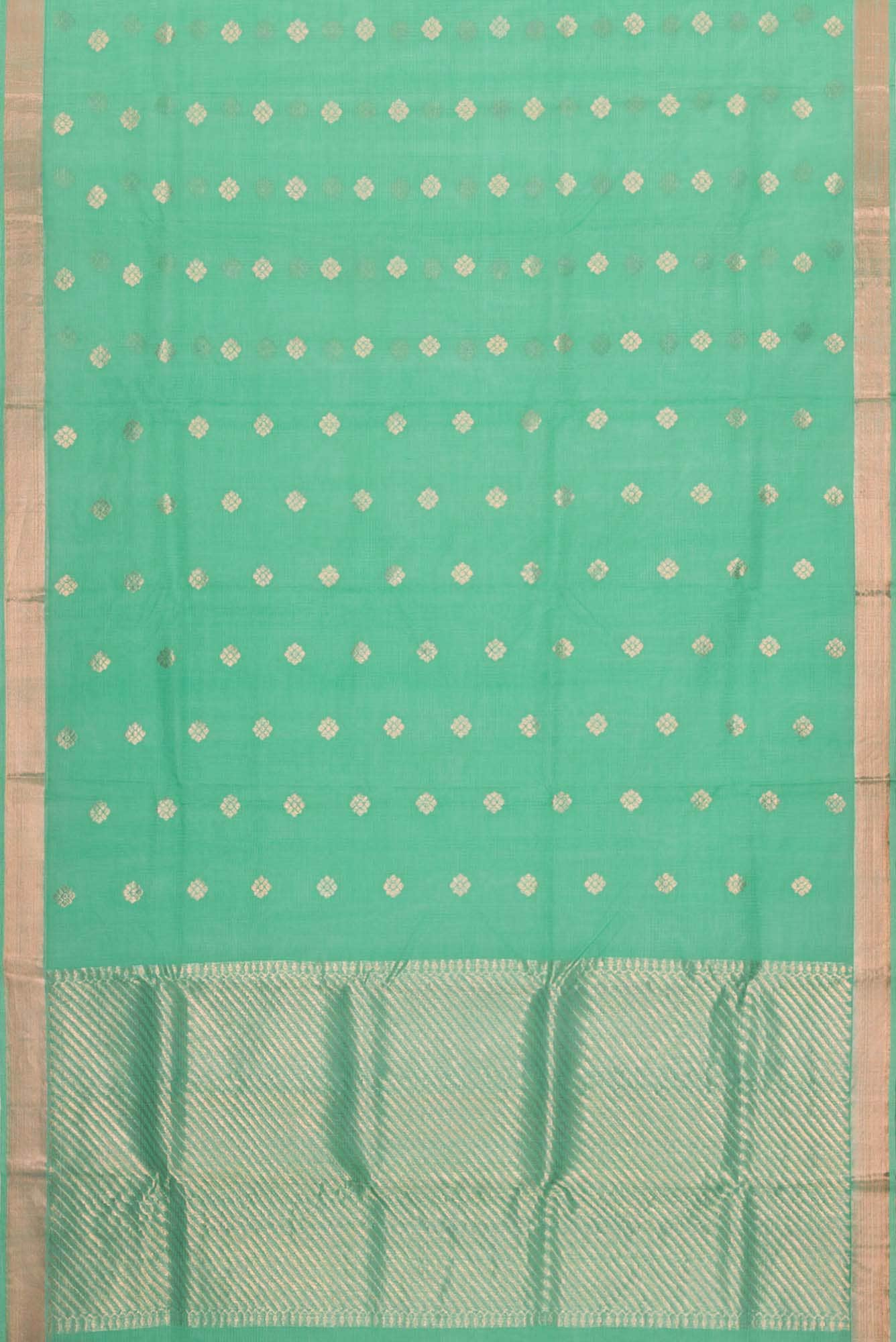 Green Dual Tone Kota Silk Saree - Image 4