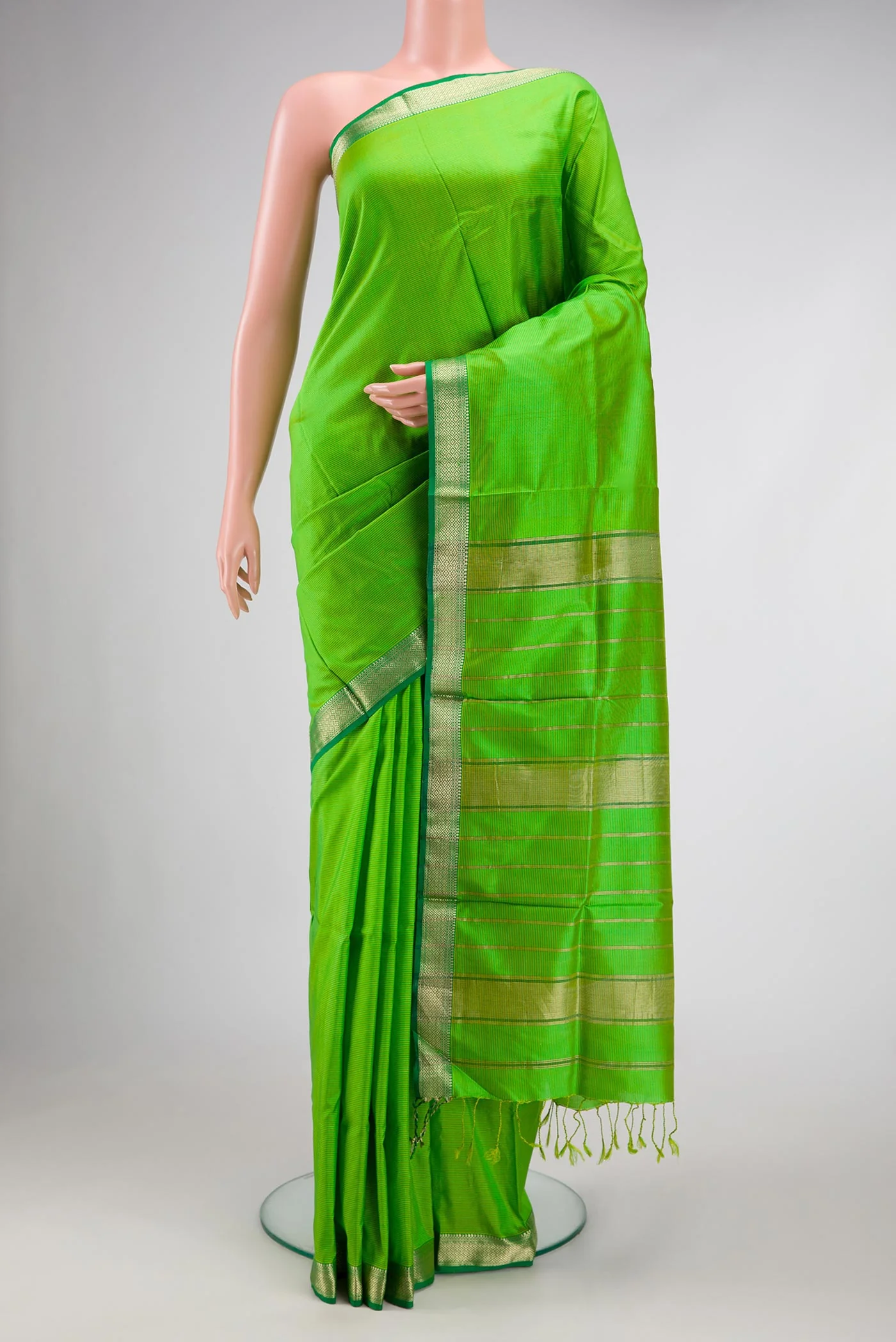 Green Maheshwari Silk Saree