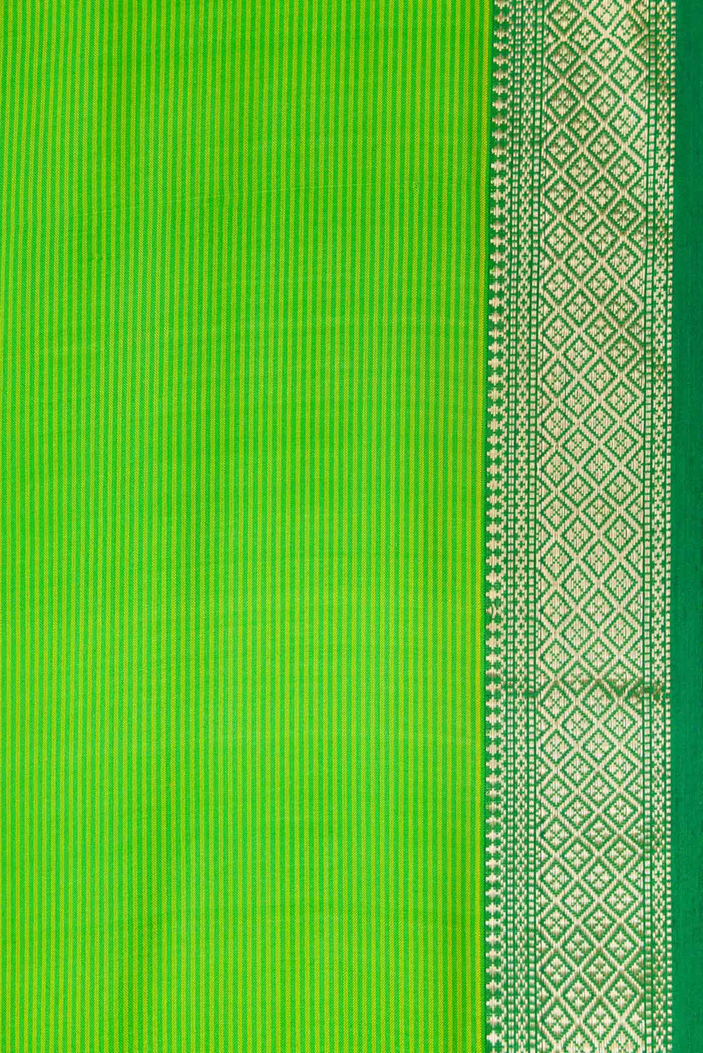 Green Maheshwari Silk Saree - Image 3