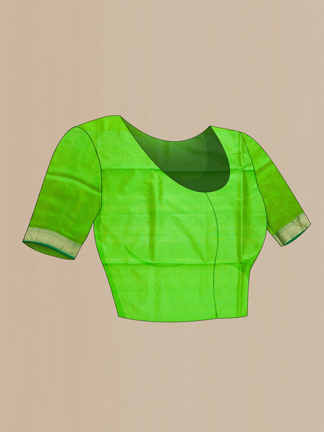 Green Maheshwari Silk Saree - Image 4