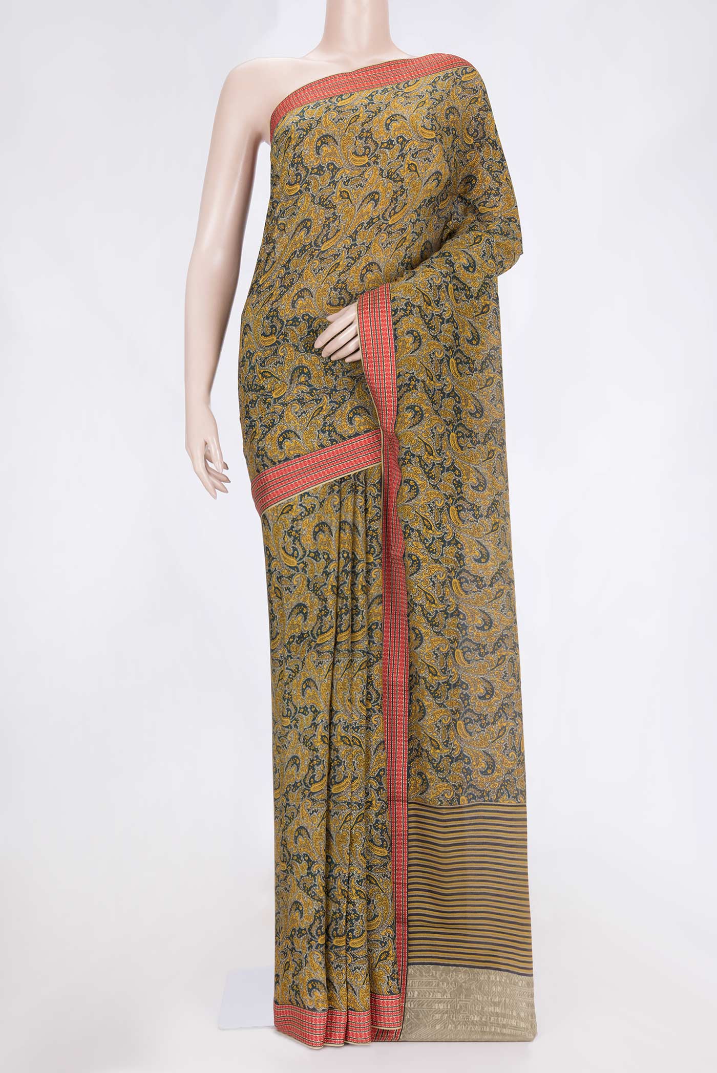 Bottle Green Mysore Crepe Saree