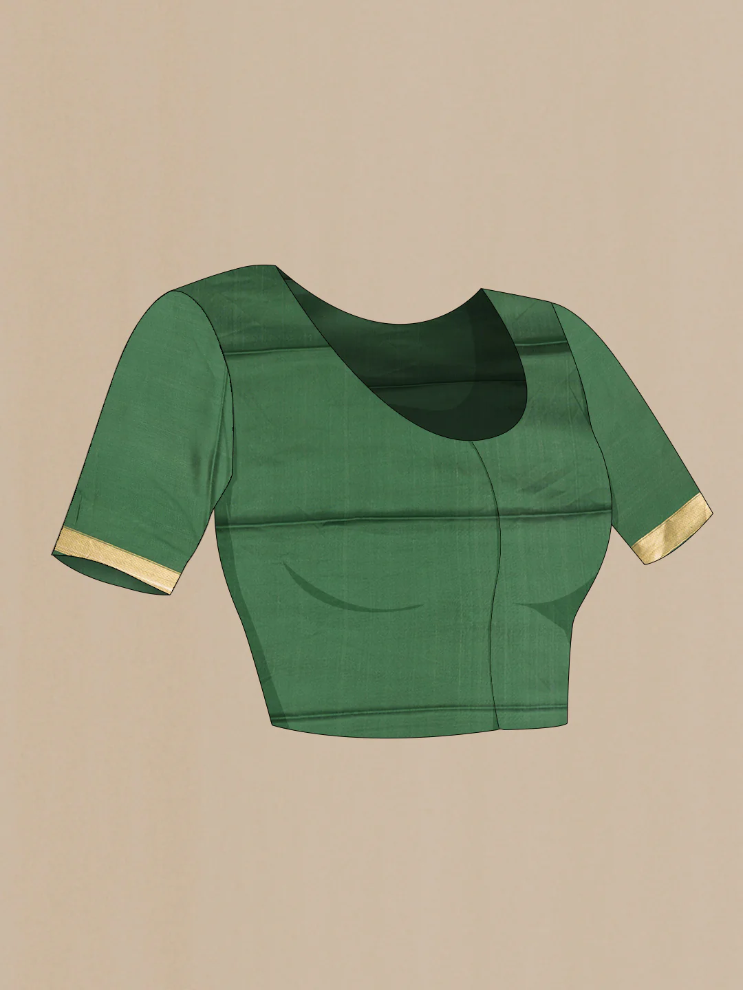 Green Dual Tone Mysore Crepe Saree - Image 4