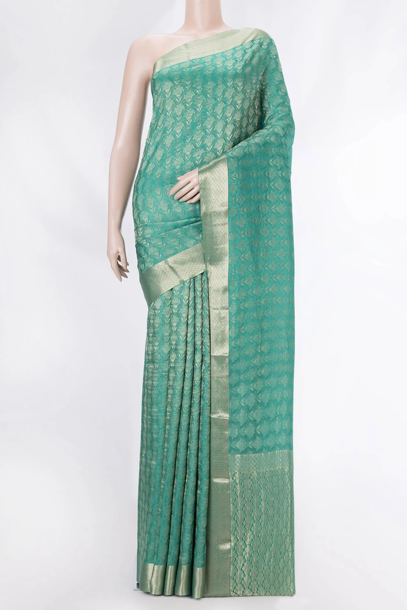 Green Dual Tone Mysore Georgette Saree