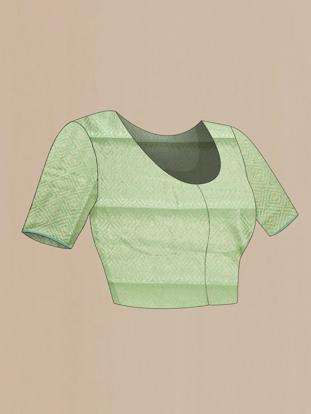 Green Dual Tone Mysore Georgette Saree - Image 4